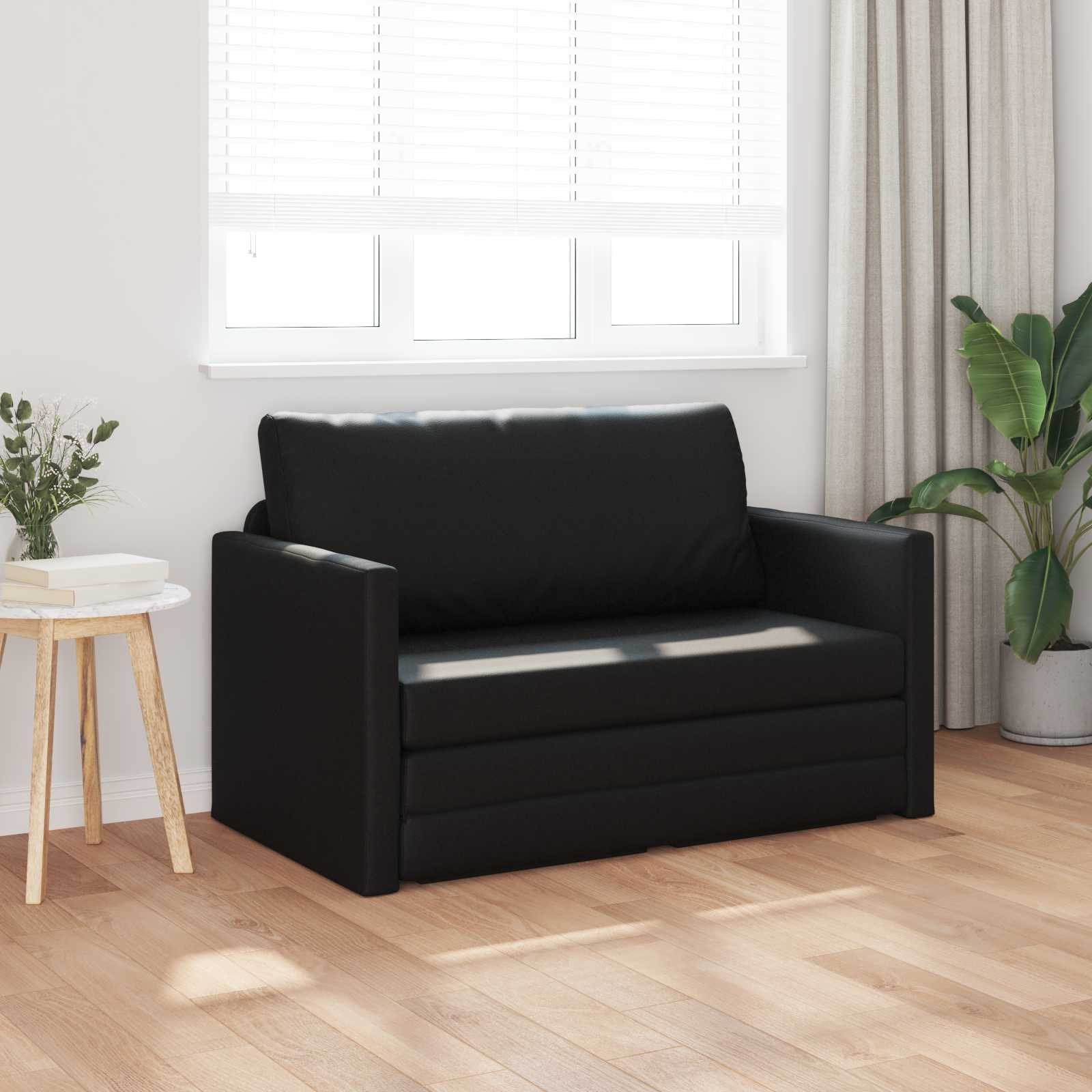 vidaXL Sofa Schlafsofa Schwarz 124 x 71 x 78 cm Kunstleder, 1 Teile