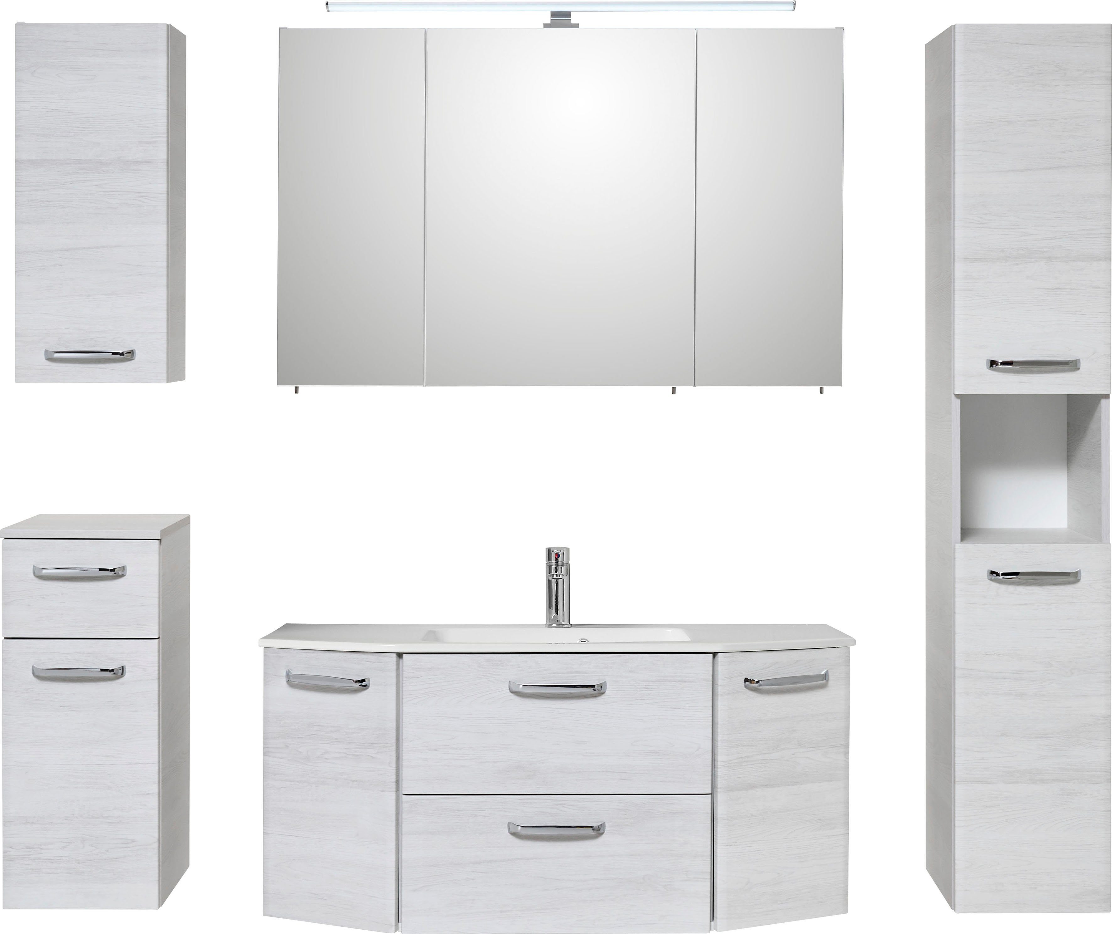 Saphir Badmöbel-Set Quickset 936 5-teilig, Glas-Waschtisch günstig online kaufen