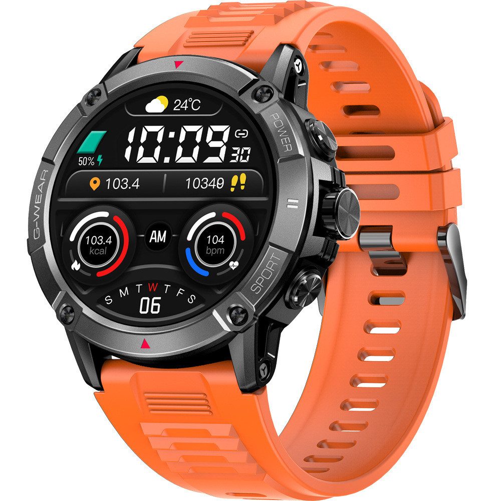 AURIVION Smartwatch mit Telefonfunktion 1,52 Zoll Touchscreen Smartwatch (3,86 cm/1,52 Zoll, Android/iOS) Set, 1-tlg., Smart Watch für Sport und Alltag mit Gesundheitsfunktionen, IP68 wasserdichte Sportuhr mit Schlafmonitor & Blutdruck
