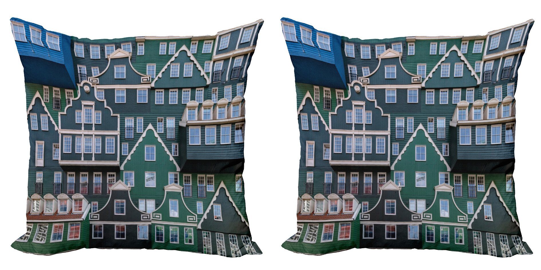 Kissenbezüge Modern Accent Doppelseitiger Digitaldruck, Abakuhaus (2 Stück), Amsterdam Dutch Einfluss Gebäude