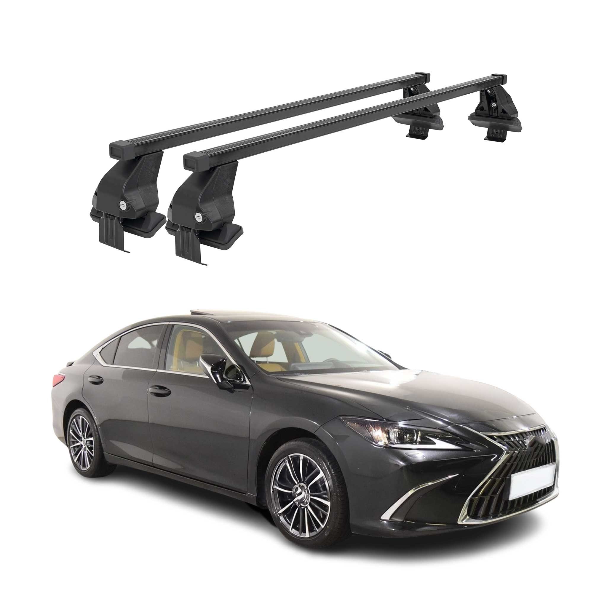 OMAC Dachträger Menabo Stahl Gepäckträger für Lexus ES XZ10 2018-2025 Schwarz (2-St), Wasserbeständig,Abnehmbar,Multifunktional,Leichtgewichtig