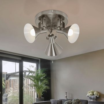 etc-shop LED Deckenleuchte, Leuchtmittel inklusive, Warmweiß, Rondell Decken Lampe Chrom Strahler Wohn Zimmer Lampe-