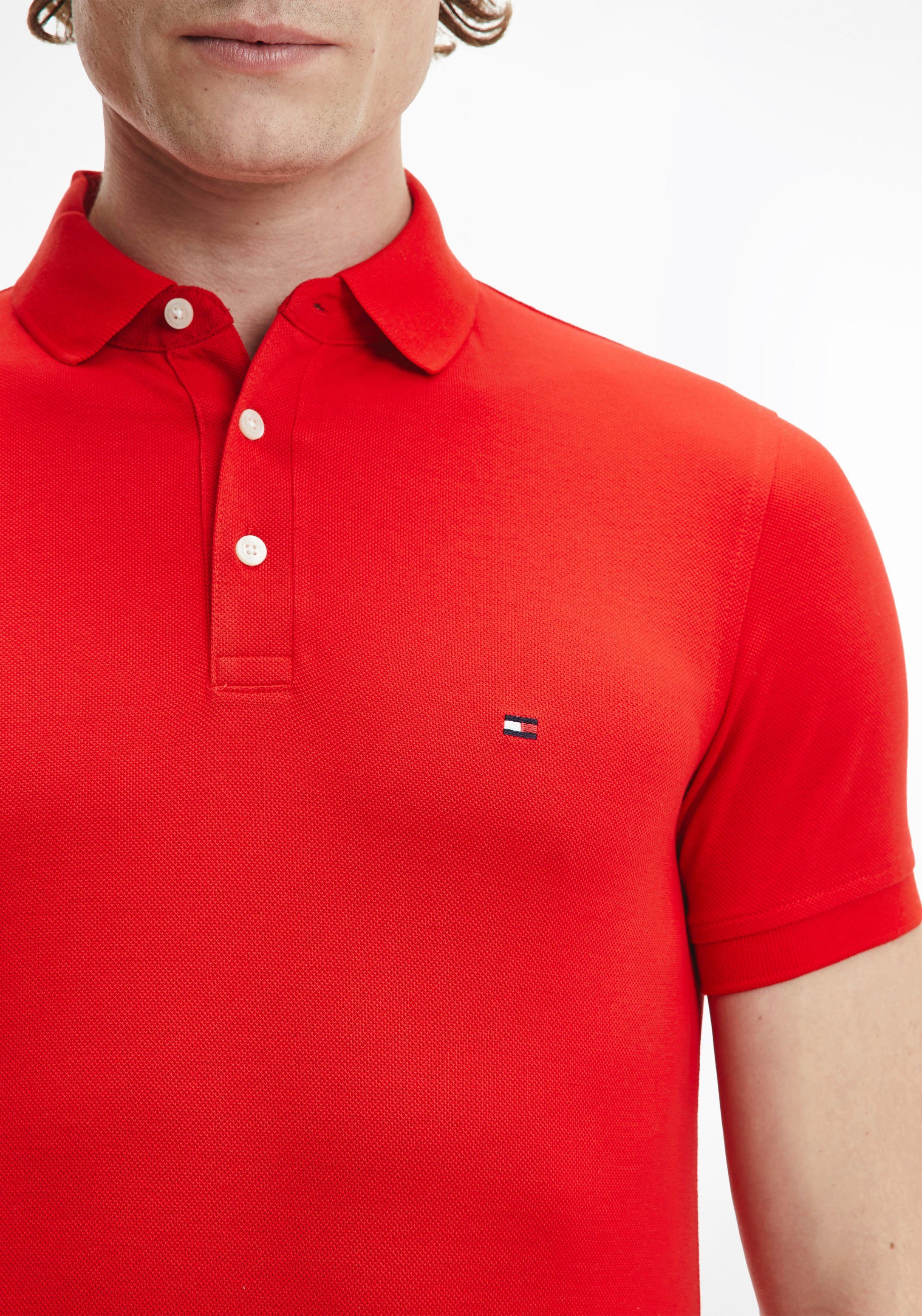 Hilfiger mit Logostickerei SLIM Fireworks POLO 1985 Poloshirt Tommy