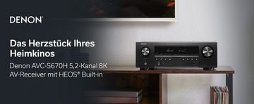 Denon AVC-S670H 8K 5.2 Heimkinosystem Dolby Surround HEOS schwarz AV-Receiver (WLAN, Bluetooth, Airplay)