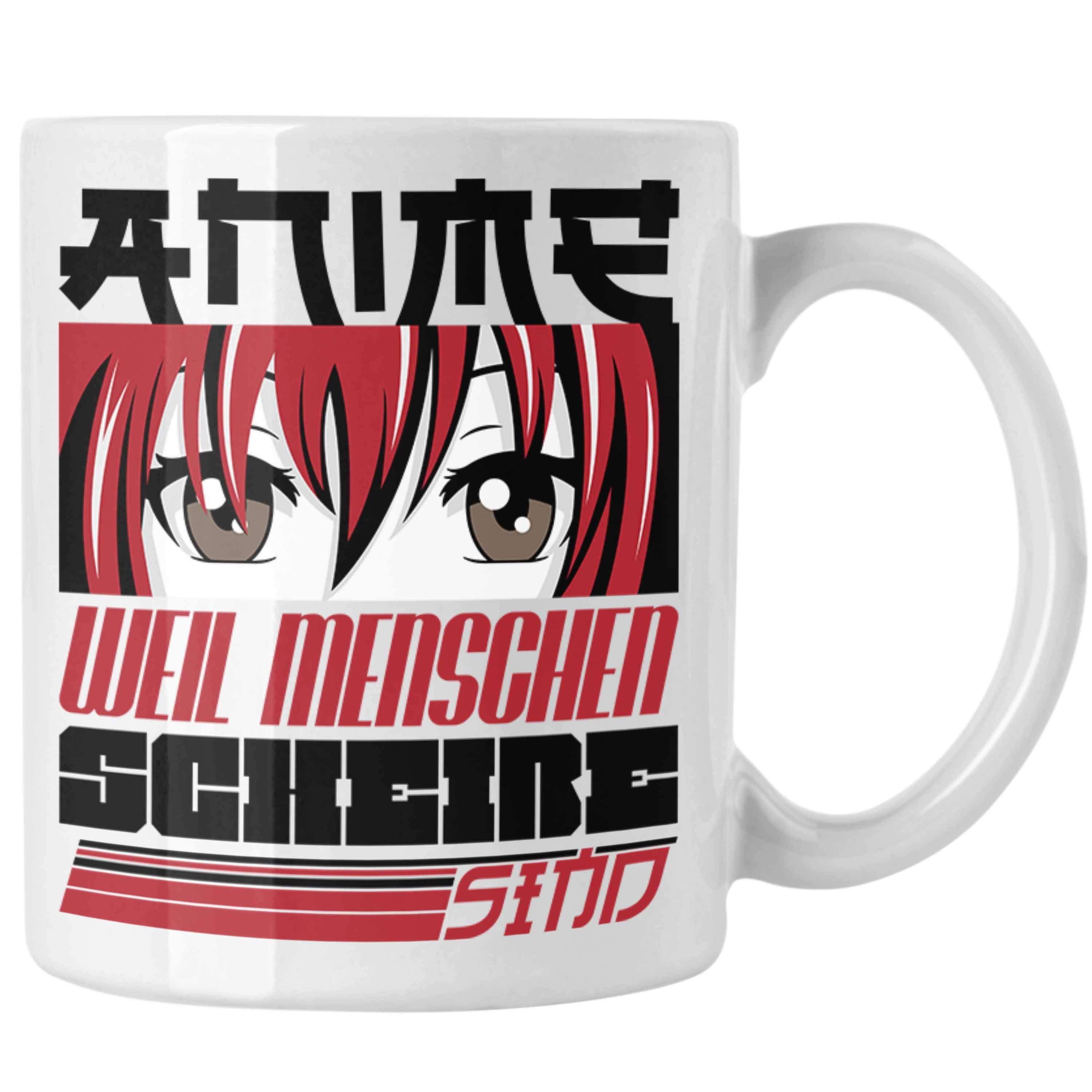 Trendation Tasse Anime Tasse Geschenk Anime-Liebhaber Geschenkidee Anime Weil Menschen Weiss