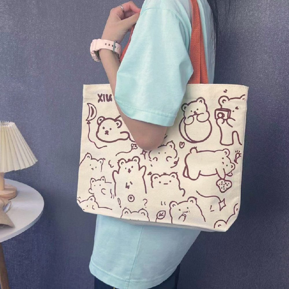 Coonoor Schultertasche Canvas Einkaufstasche,Tragetasche,Wiederverwendbare günstig online kaufen