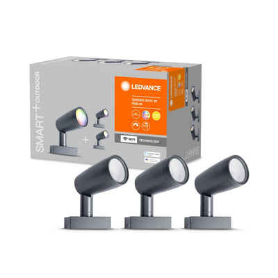 LED-Leuchtmittel 3er-Set Ledvance LED Smart+ Gartenleuchte Spot Basis Dunkelgrau IP65