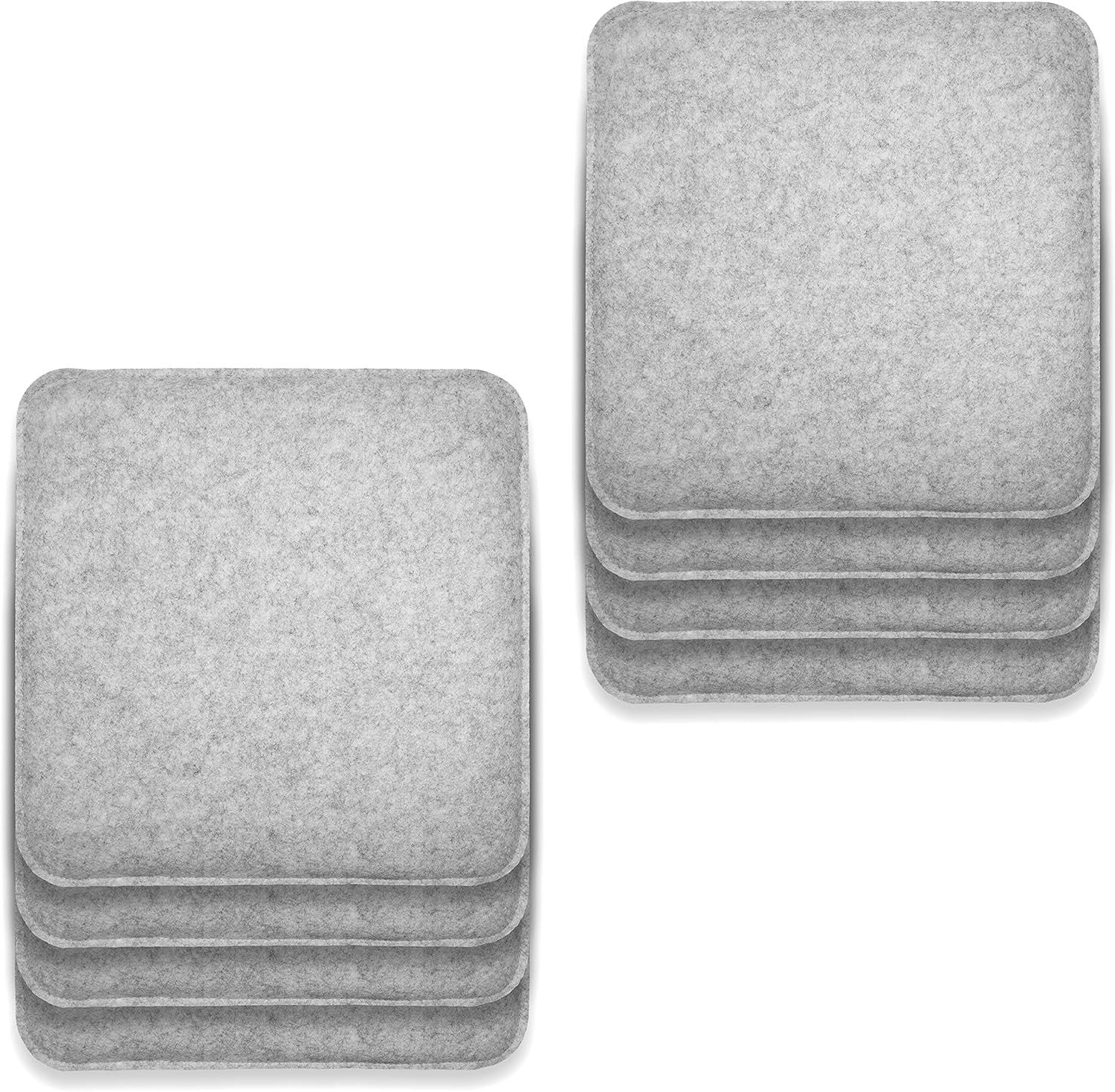 RUBBERNECK Stuhlkissen Rubberneck 8er Set rutschfeste Filz Sitzkissen Eckig, Stuhlkissen mit Antirutsch-Noppen - rutschfeste Oberfläche