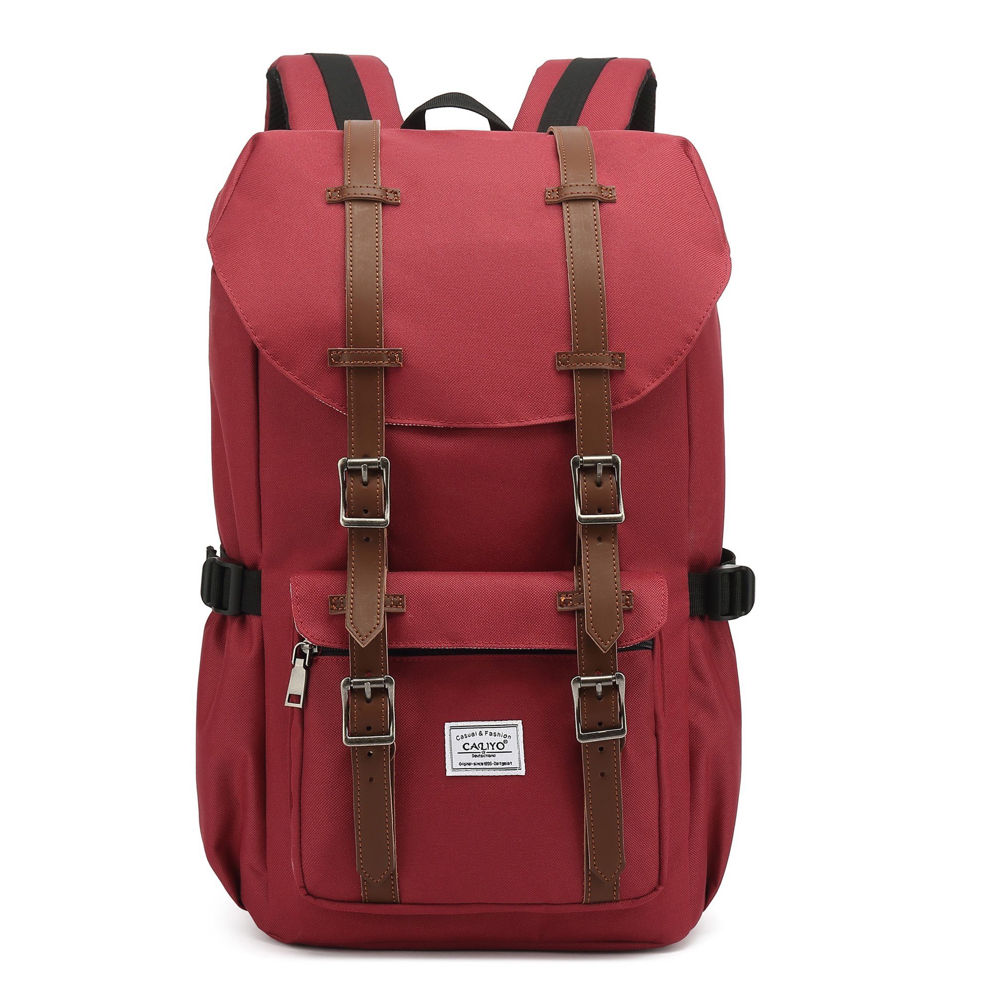 Freizeitrucksack Rucksack Groß Damen Herren Freizeitrucksack im Retro Design Reiserucksack mit 15" Notebook Fach Lässiger Tagesrucksack viele Fächer Wanderrucksack Schulrucksack Schultasche