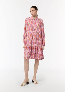 Comma Minikleid Kleid aus Viskose mit All-over-Print Volants