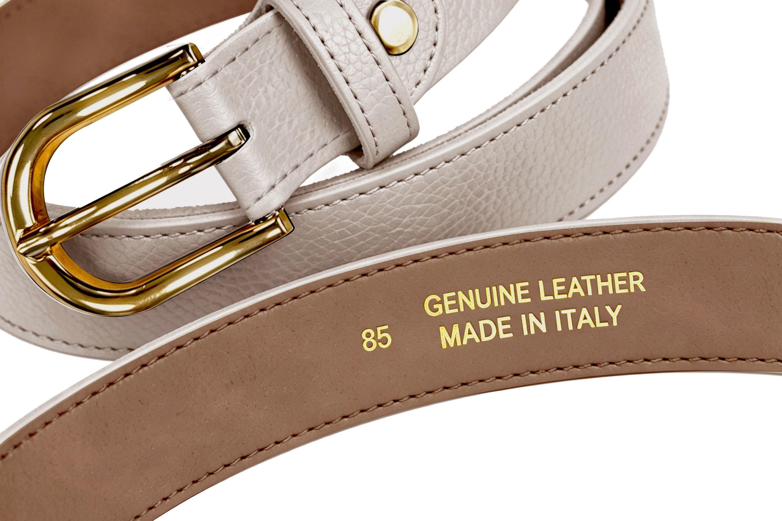 Frentree Ledergürtel Taillengürtel Damen aus gekörntem Leder 3 cm, Made in Italy (Schmaler Hüftgürtel) Anzuggürtel, Jeansgürtel für Kleid & Stoffhosen, kürzbar