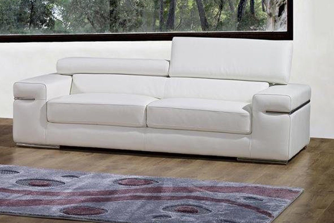 JVmoebel Sofa Beiger Polster 3-Sitzer Leder Sofas Couchen Sitz Design Club 8020, Made in Europe