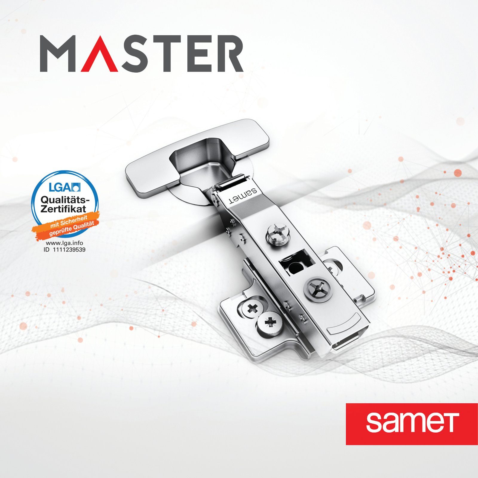 SO-TECH® Türbeschlag Topfband Scharnier T48 Eckanschlag 110° mit Schließautomatik, Set mit Kreuzmontageplatte (Langloch) – Bild 4 von 5