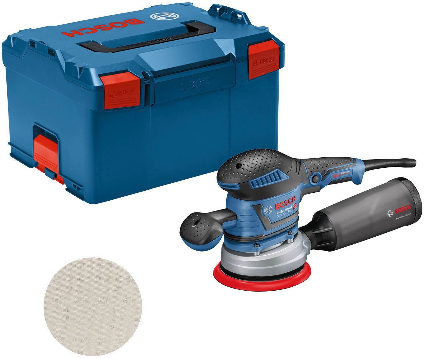 Bosch Professional Exzenterschleifer »GEX 40-150«, mit Schleifblatt M480 und L-BOXX