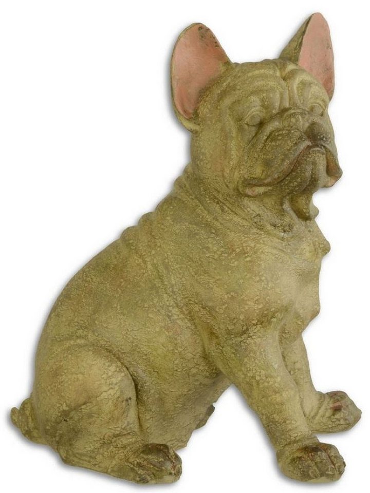 Casa Padrino Dekofigur Casa Padrino Deko Skulptur Französische Bulldogge  Beige / Rosa 19,5 x 28,1 x H. 35,4 cm - Kunstharz Dekofigur