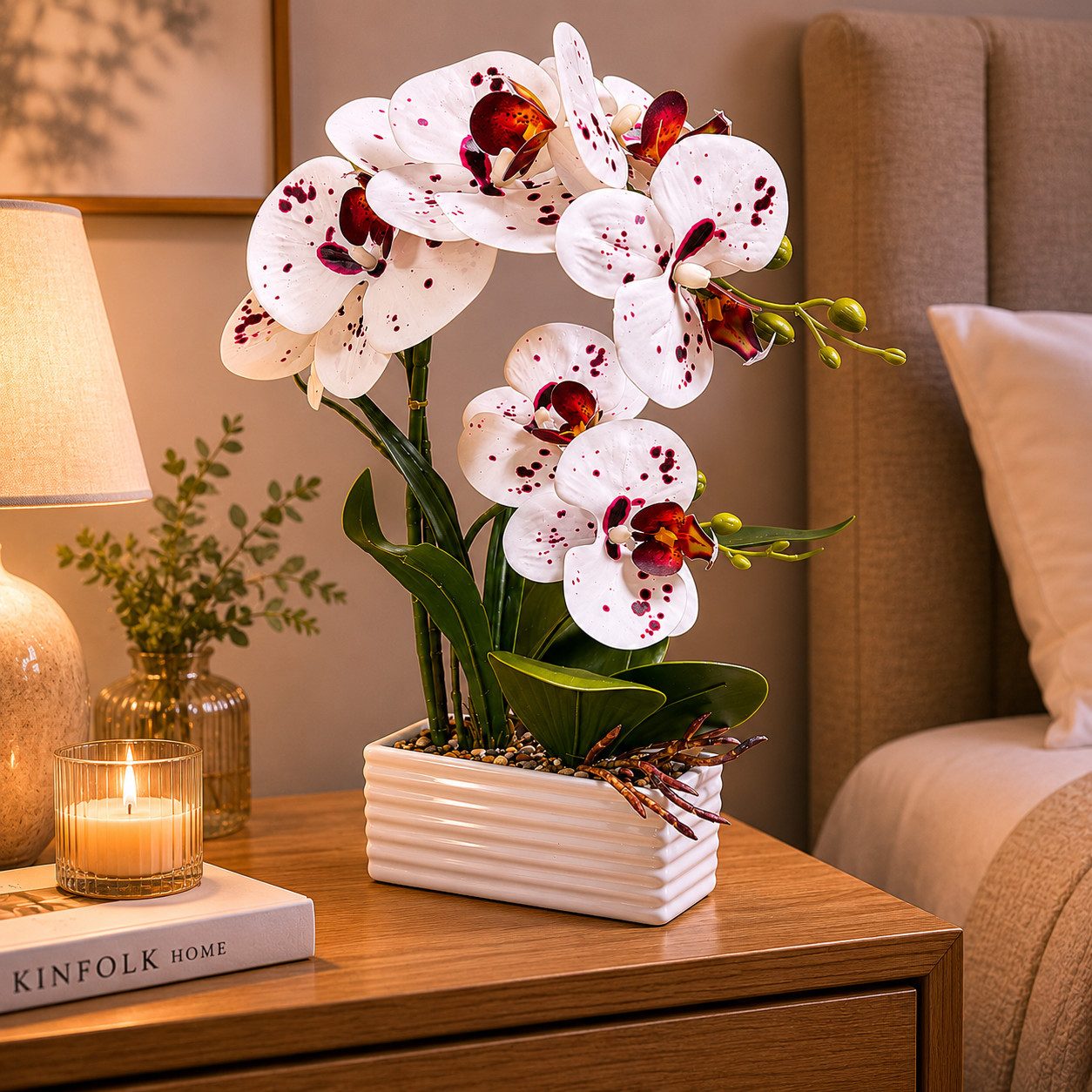 Kunstorchidee PASCH® Orchidee künstlich wie echt in Hochglanz-Keramiktopf Orchidee, PASCH, Hochglanz Keramiktopf