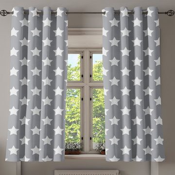 Gardine Dekorative 2-Panel-Fenstervorhänge für Schlafzimmer Wohnzimmer, Abakuhaus, Modern Kunstwerk mit großen Stars