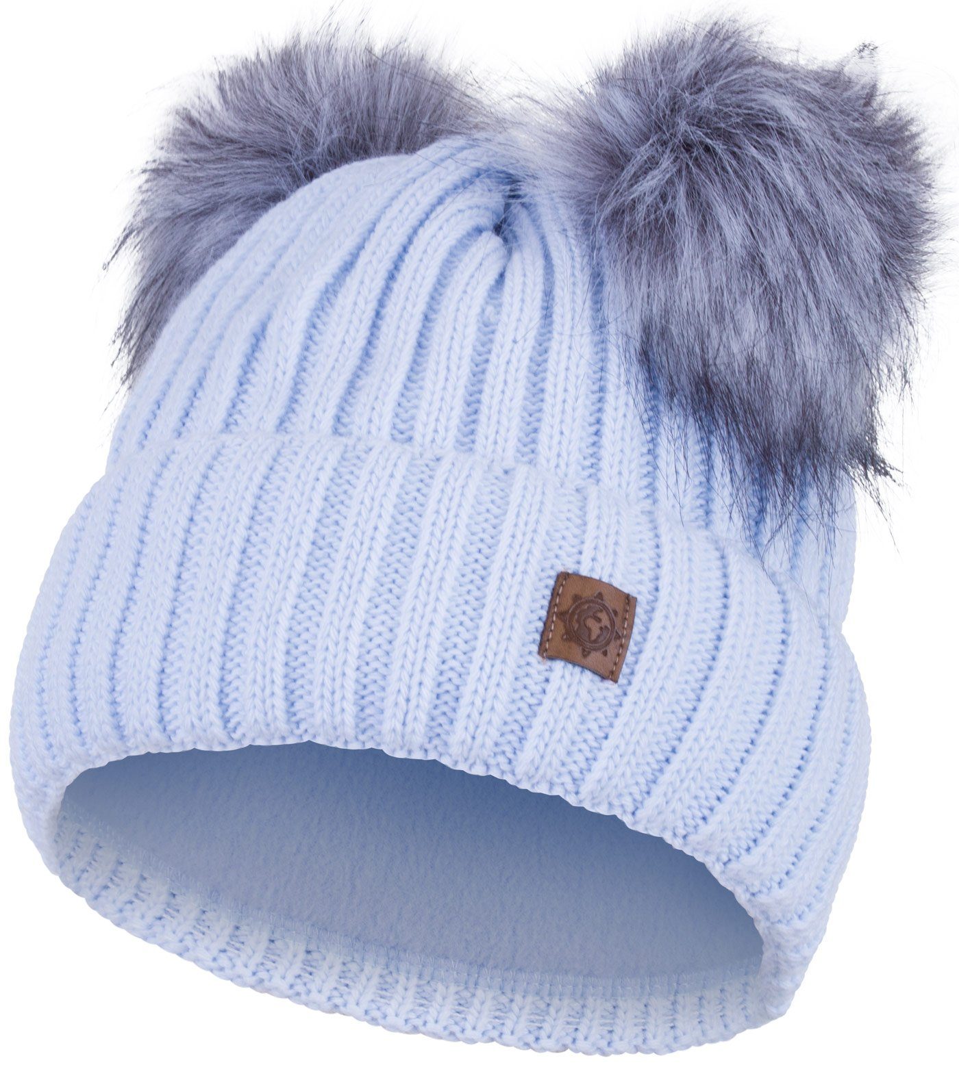 compagno Bommelmütze (1-St) Kindermütze Bommelmütze Wintermütze Beanie Mädchen Grobstrick