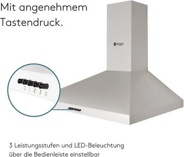 wiggo Wandhaube Dunstabzugshaube 60cm - creme, Abluft oder Umluft Dunstabzug mit LED-Beleuchtung & 3 Leistungsstufen
