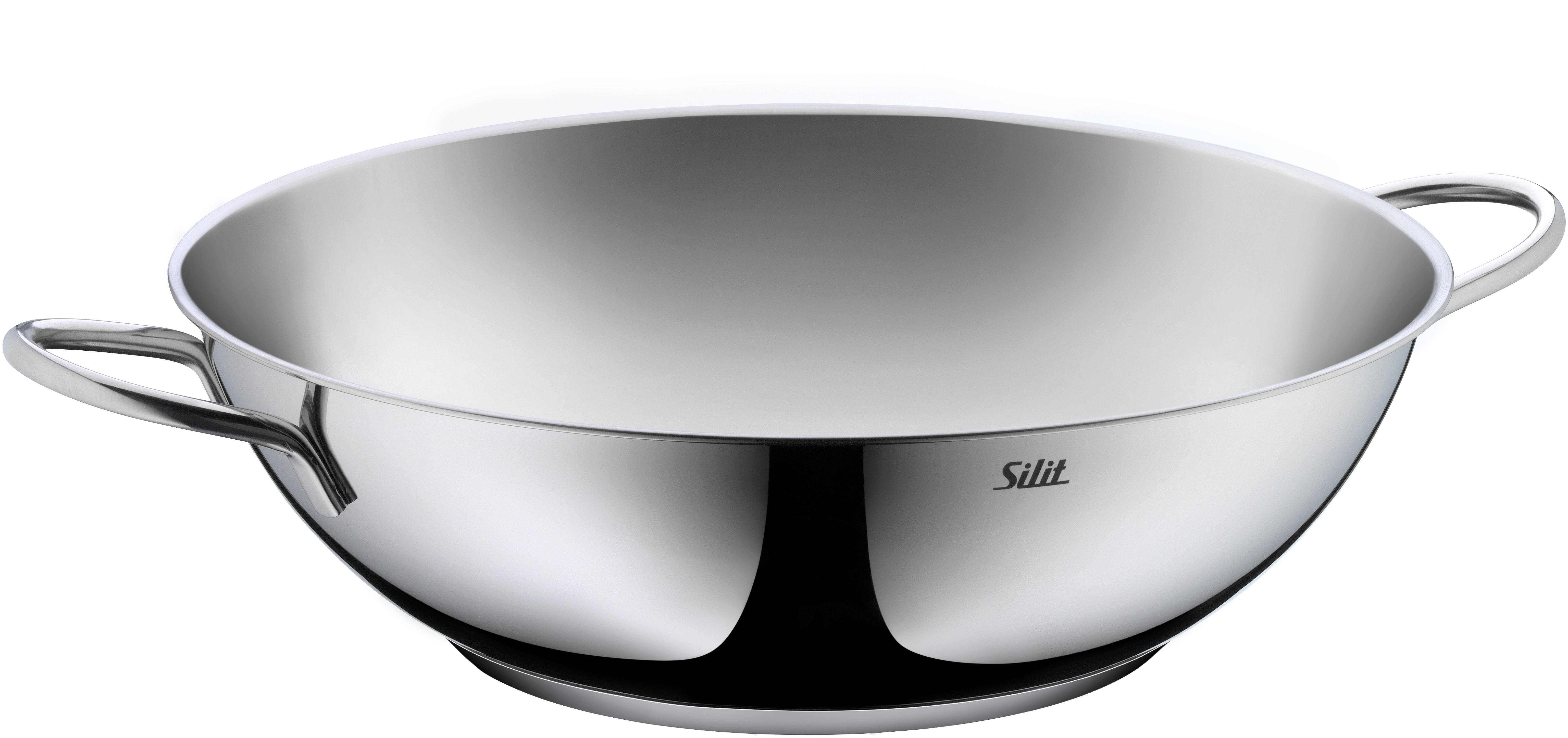 Silit Wok Wokpfanne Induktion, Cromargan® Edelstahl Rostfrei 18/10 (1-tlg), ideal für energiesparendes Kochen, für alle Herdarten geeignet