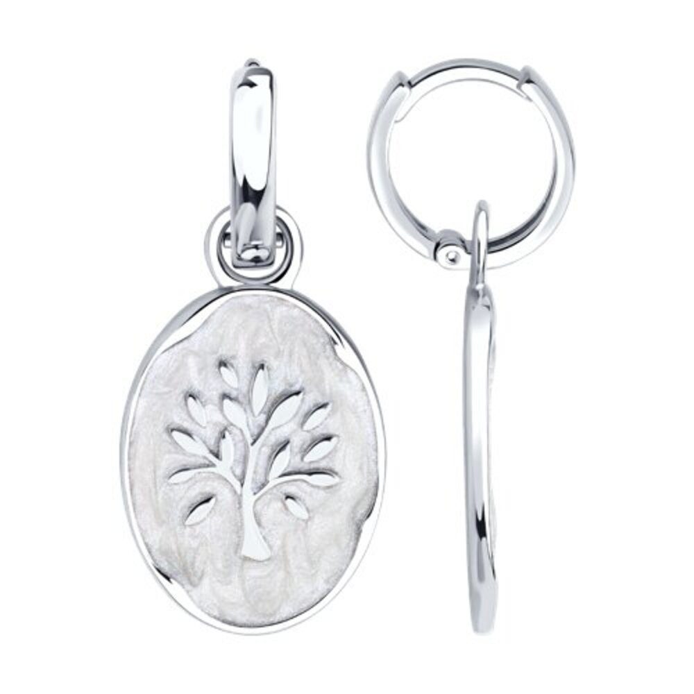 Ohrhänger-Set Ohrringe Hänger 925 Silber Emaille Echtschmuck