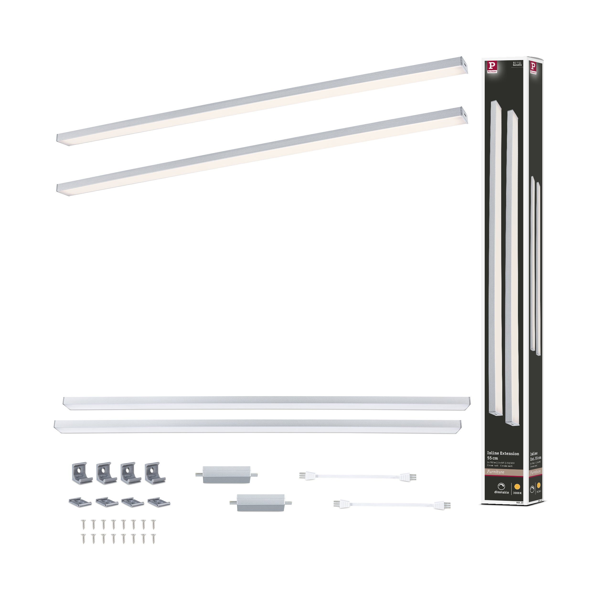 Paulmann LED Unterbauleuchte LED Unterschrankleuchte Inline Erweiterungsset 3000K dimmbar 2x6W 550x