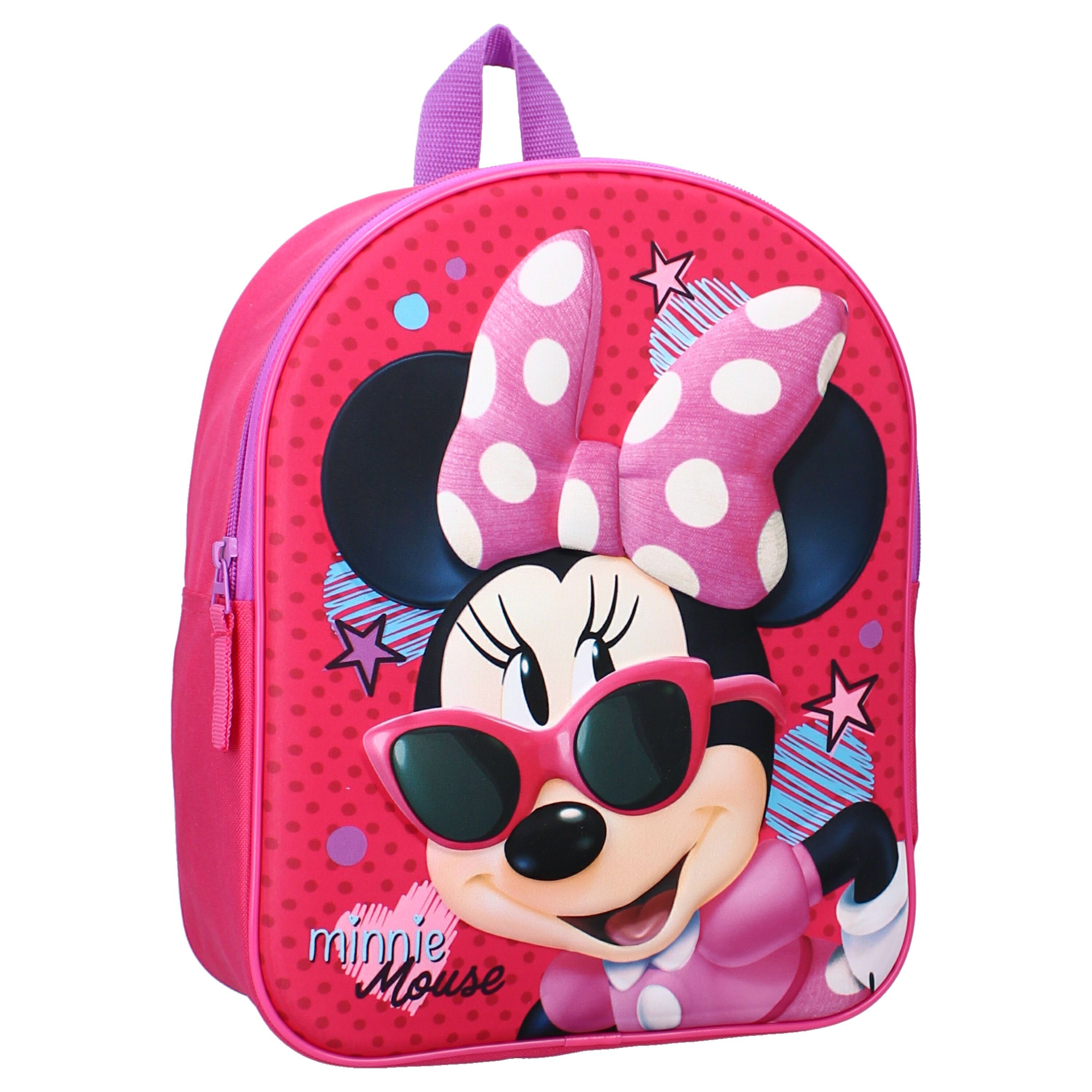 Vadobag Kinderrucksack 3D Rucksack 9 Liter Minnie Mouse Friends Around Town (1-tlg), 3D