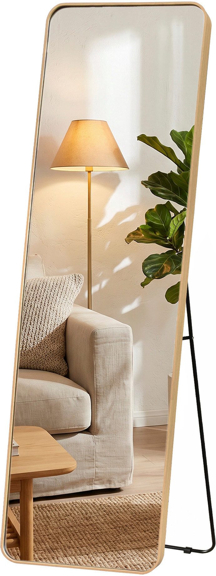 OTTO home Spiegel Standspiegel Addrik, wahlweise in 2 Größen 150x40cm oder 160x50cm (als Wandspiegel und Standspiegel einsetzbar, Rahmen aus Metall), Ganzkörper – Bild 3 von 5