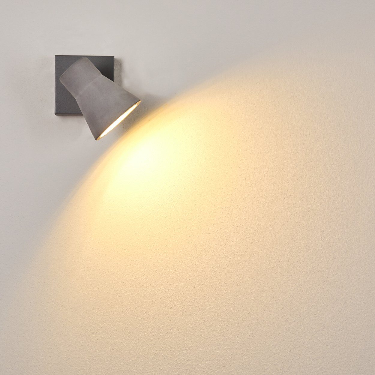 Lampe Wandleuchte verstellbaren moderne Leuchtmittel, Wandlampe Grau/Chrom, aus Kelvin, ohne 1xGU10 mit in 3000 Metall/Beton hofstein »Colamanci« Strahler,