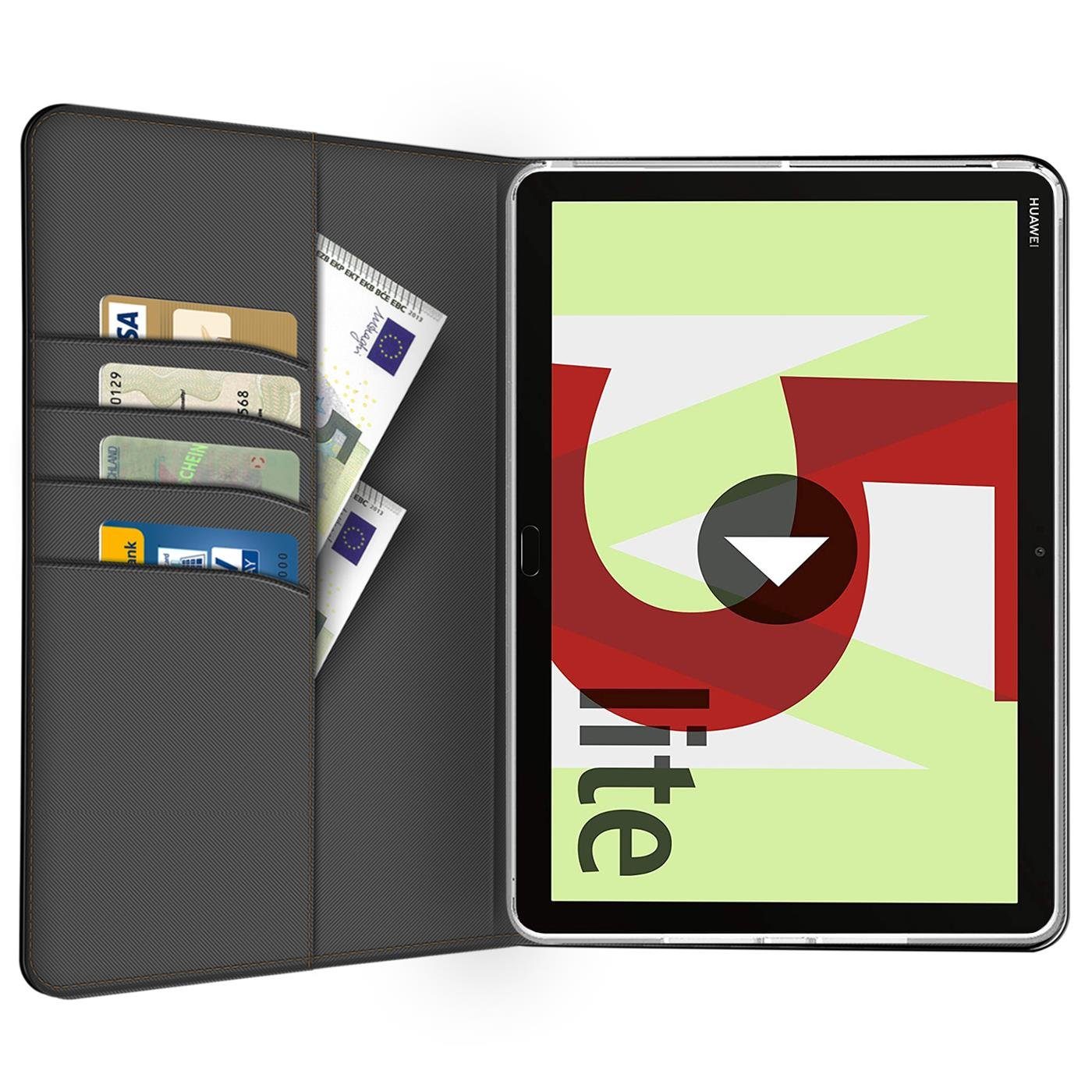 CoolGadget Tablet-Hülle Book Case Tablet Tasche Für Huawei MediaPad M5 Lite 25,7 cm (10,1 Zoll), Hülle Klapphülle Cover Huawei MediaPad M5 Lite Schutzhülle