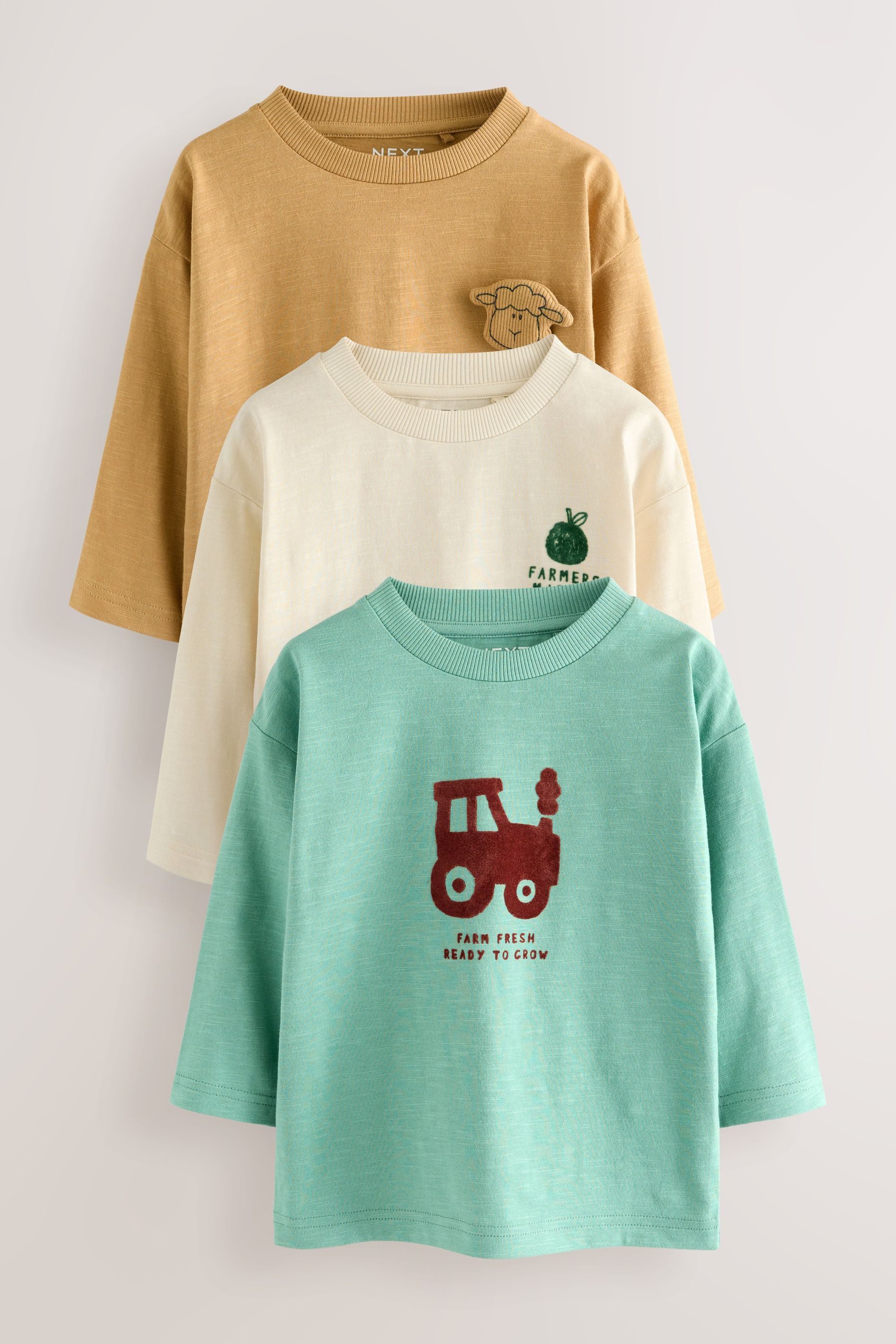 Next Langarmshirt 3er-Pack T-Shirts mit Grafik-Print günstig online kaufen