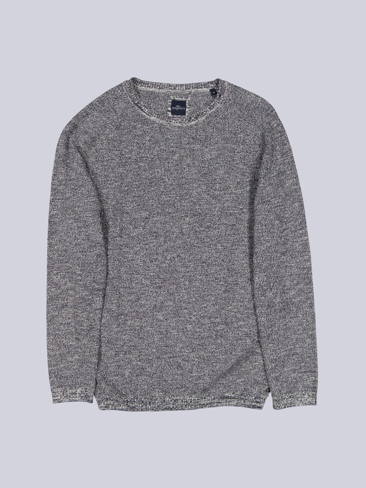 Rundhalspullover Herren Pullover meliert, Schwarz