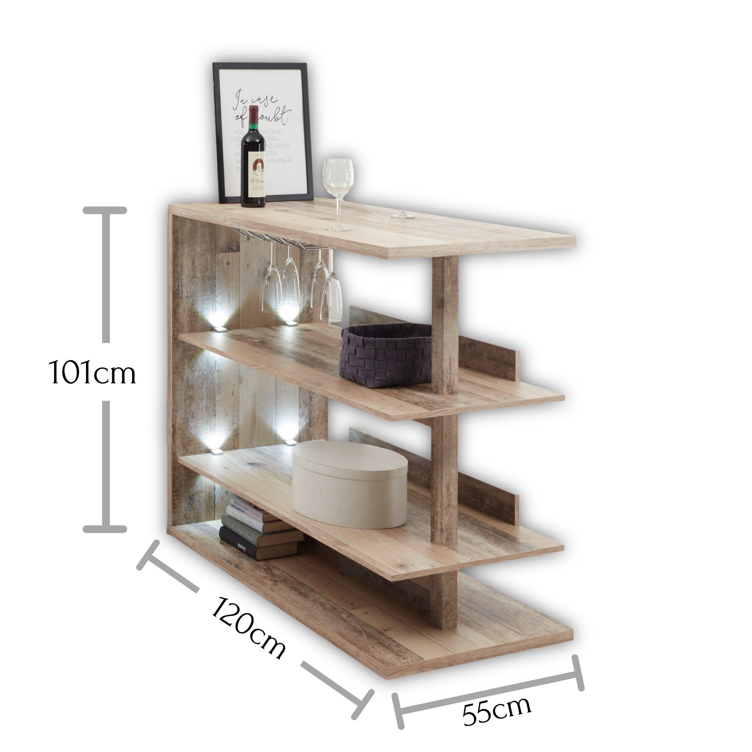 möbelando Küchentisch Negroni (BxHxT: 120x101x55 cm), aus Melamin in Old Style Dekor