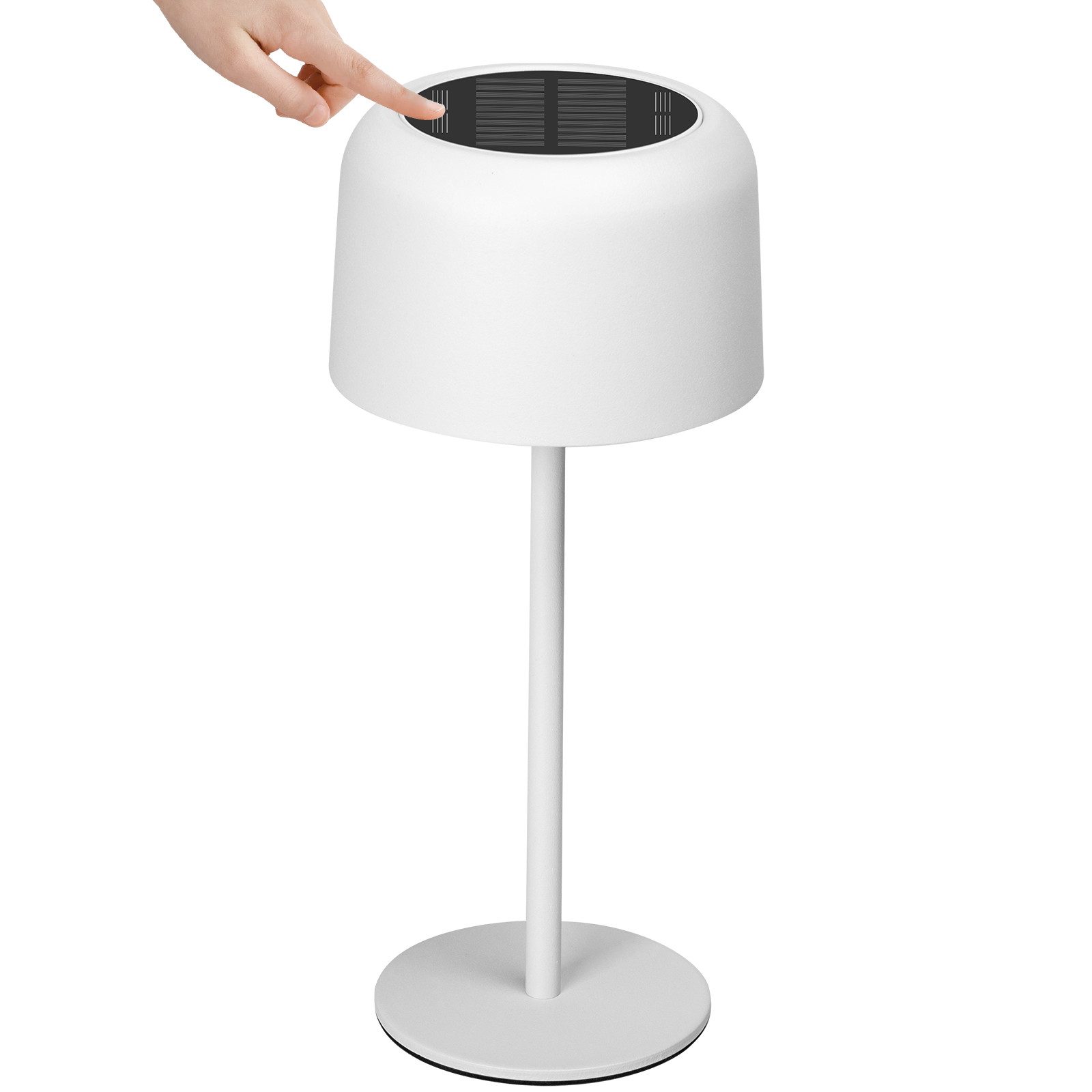 Aigostar Schreibtischlampe LED Tischlampe Kabellos Solarladung und USB-Aufladung, Touch Dimmbare