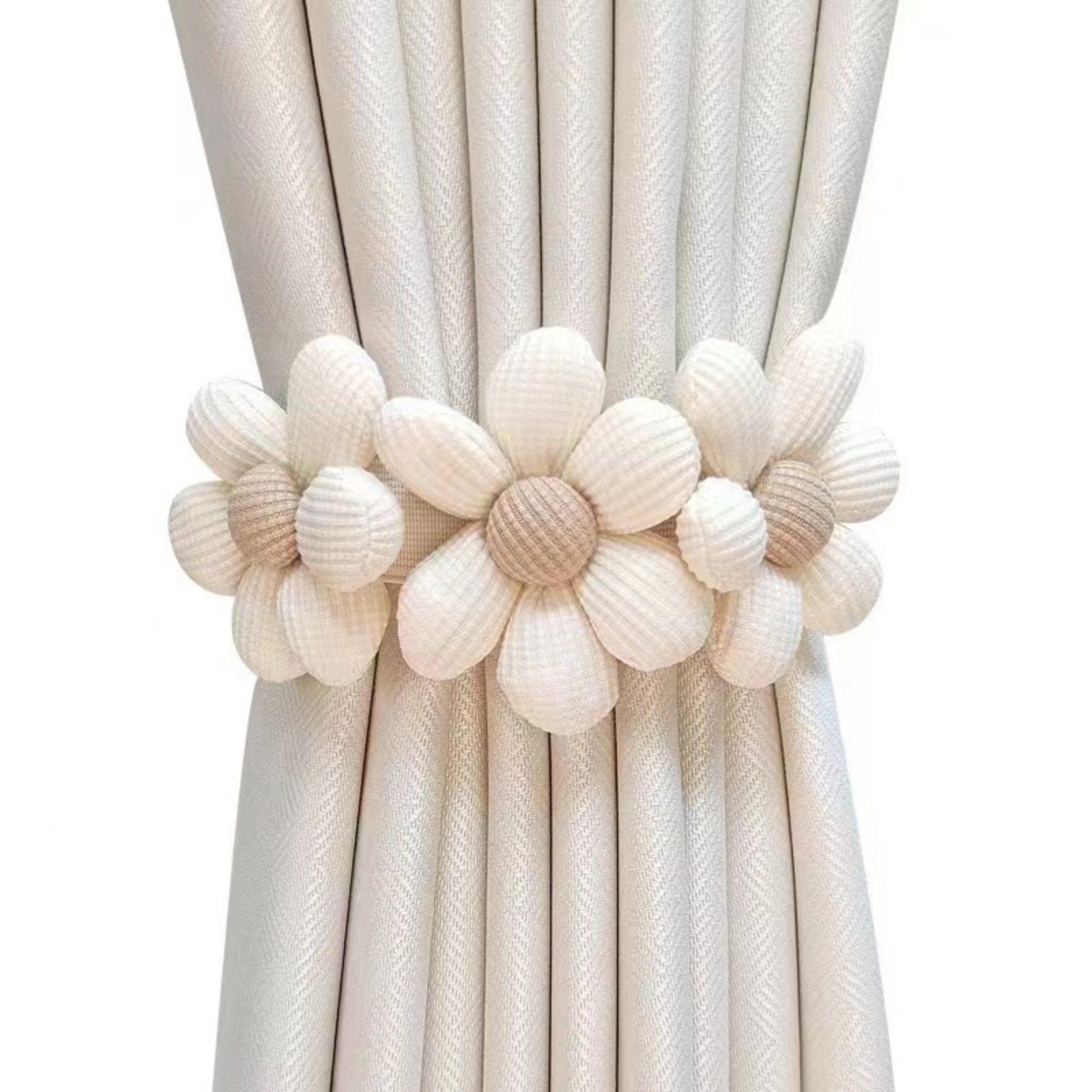 BYSURE Raffhalter, (2-tlg), Gewebte Blumen, Elastische Vorhang Binder, Boho günstig online kaufen