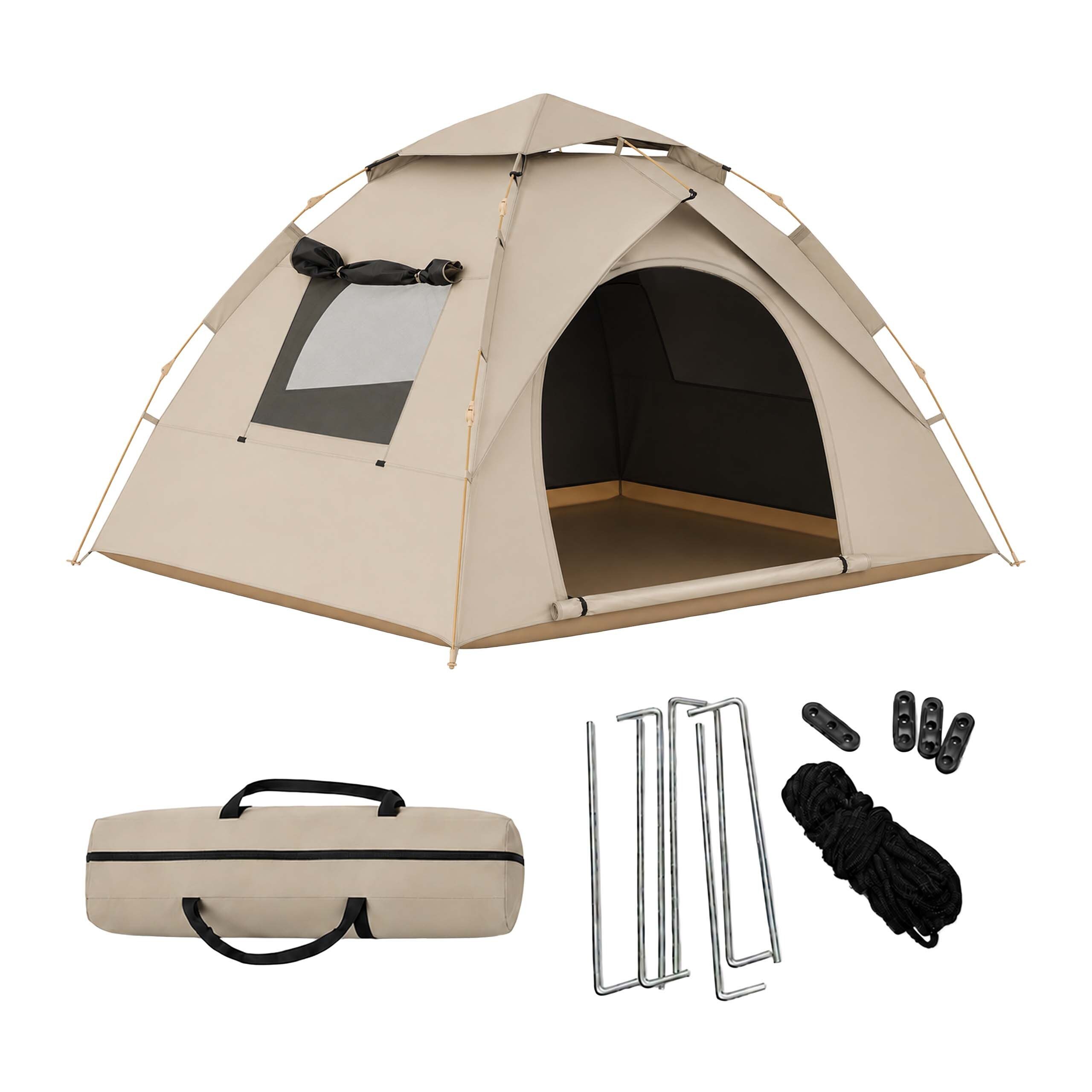 relaxdays Wurfzelt Campingzelt 3-4 Personen Schnellaufbau, Personen: 4 (1 tlg)
