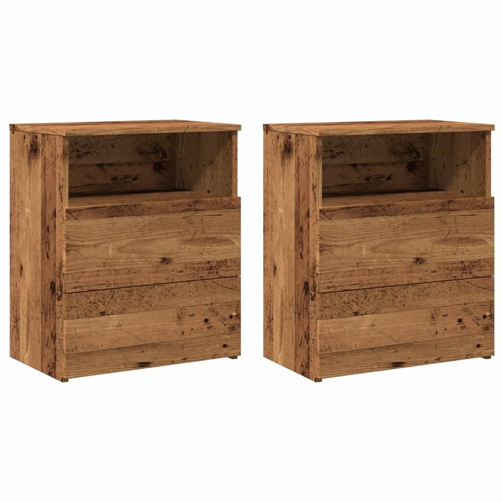 vidaXL Nachttisch NA Nachttische2er Set Altholz-Optik 50x32x60 cm Spanplatte