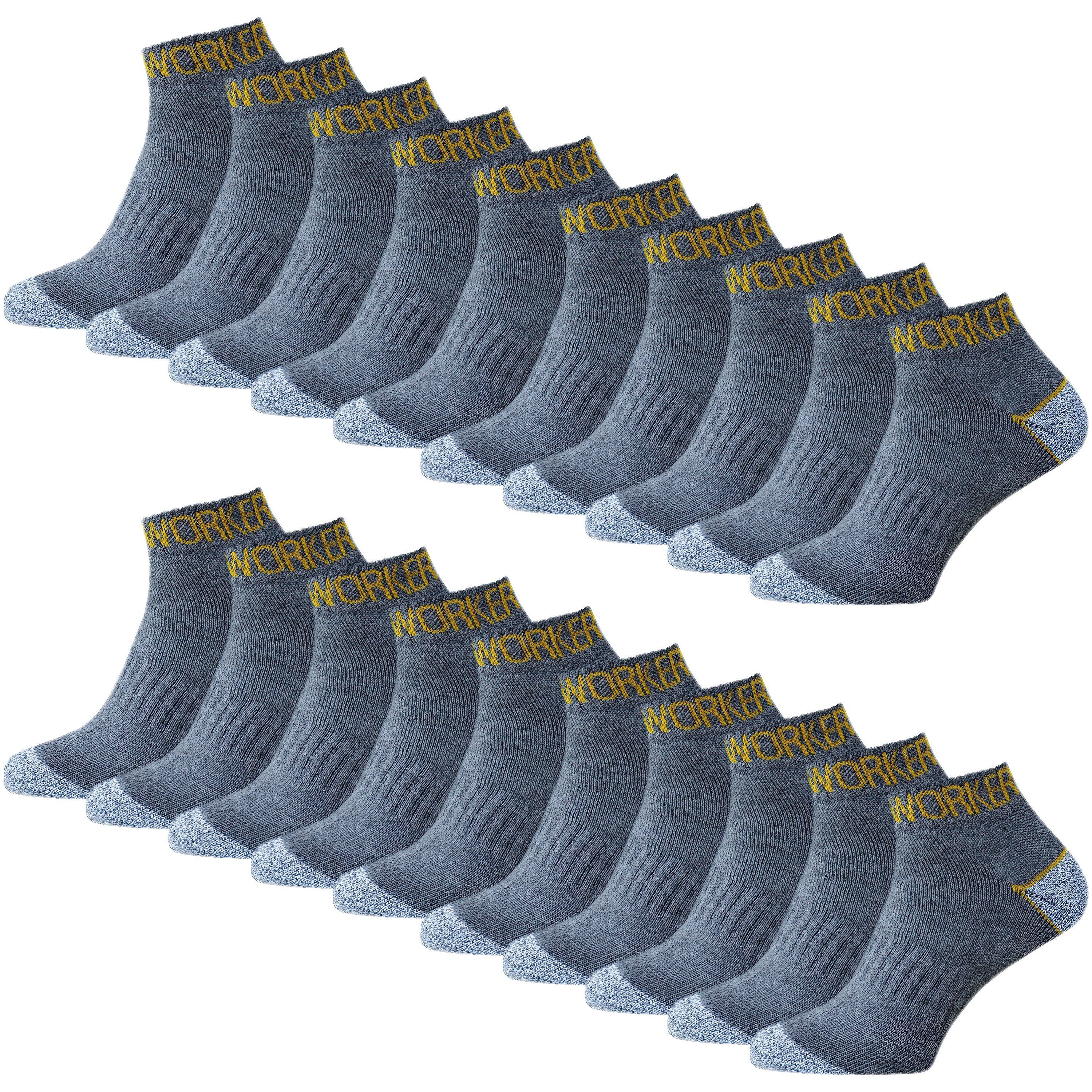 Arbeitssocken 10 bis 30 Paar Kurze Arbeitssocken Work Sneaker Socken Baumwolle
