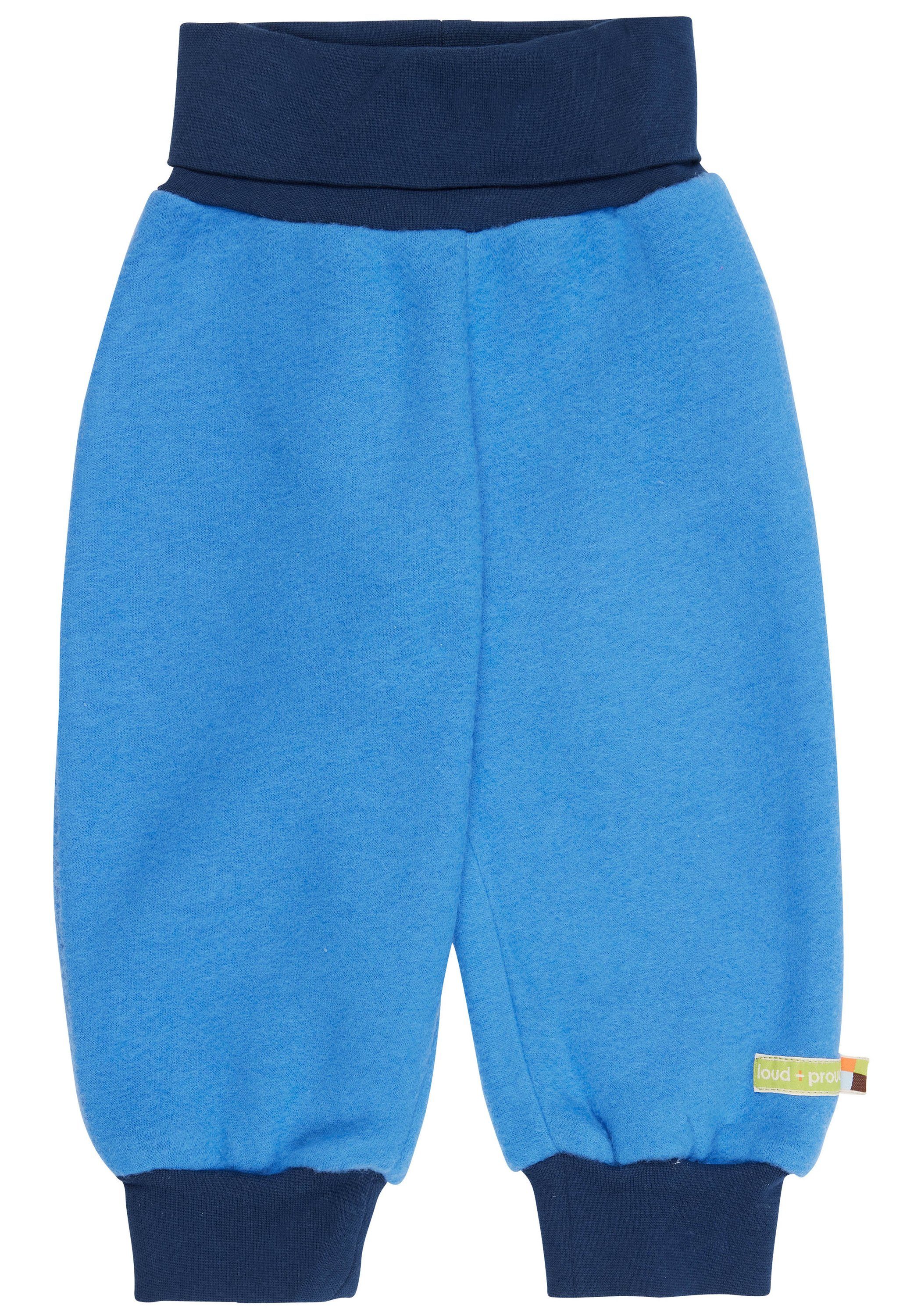 mit Wollfleece-Hose + Dehnbund-Hose Baby Umschlagbund proud loud INDIGO