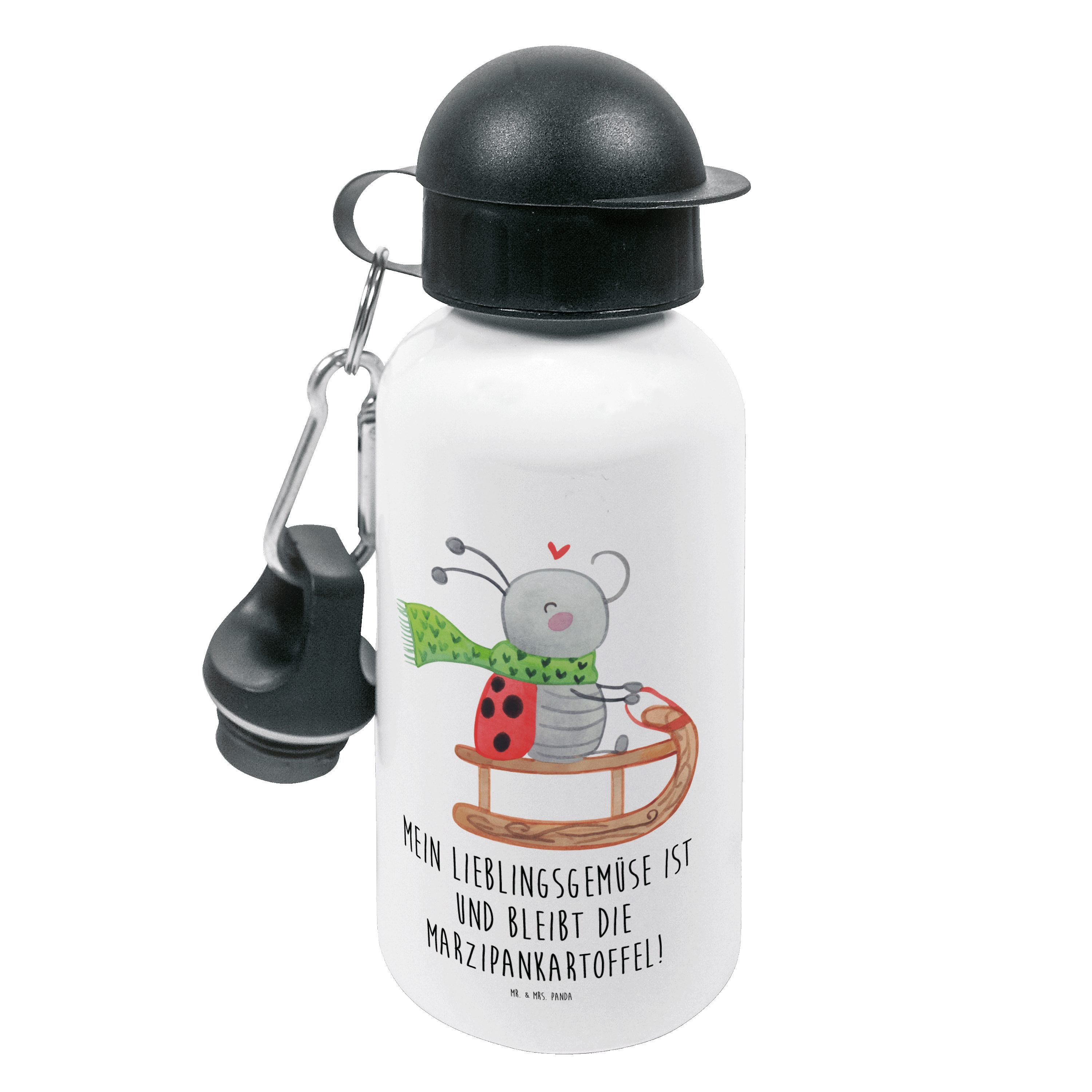 Mr. & Mrs. Panda Trinkflasche Smörle Rodeln - Weiß - Geschenk, Winter, Nikolaus, Advent, Schlittenf | Trinkflaschen