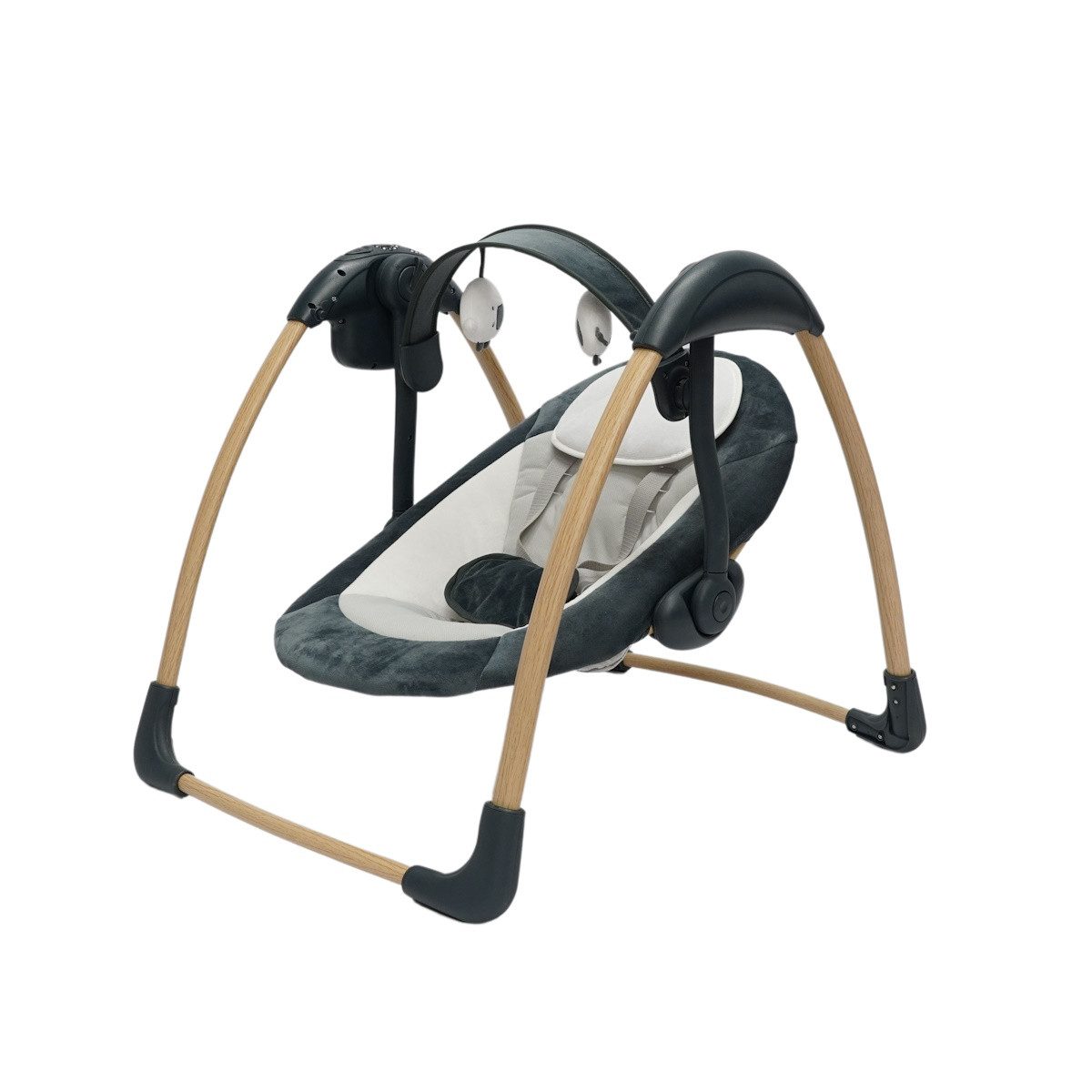 Bo Jungle Babywippe Babywippe mit Musik, Vibration, Spielbogen shedy grey, elektrisch mit Sound