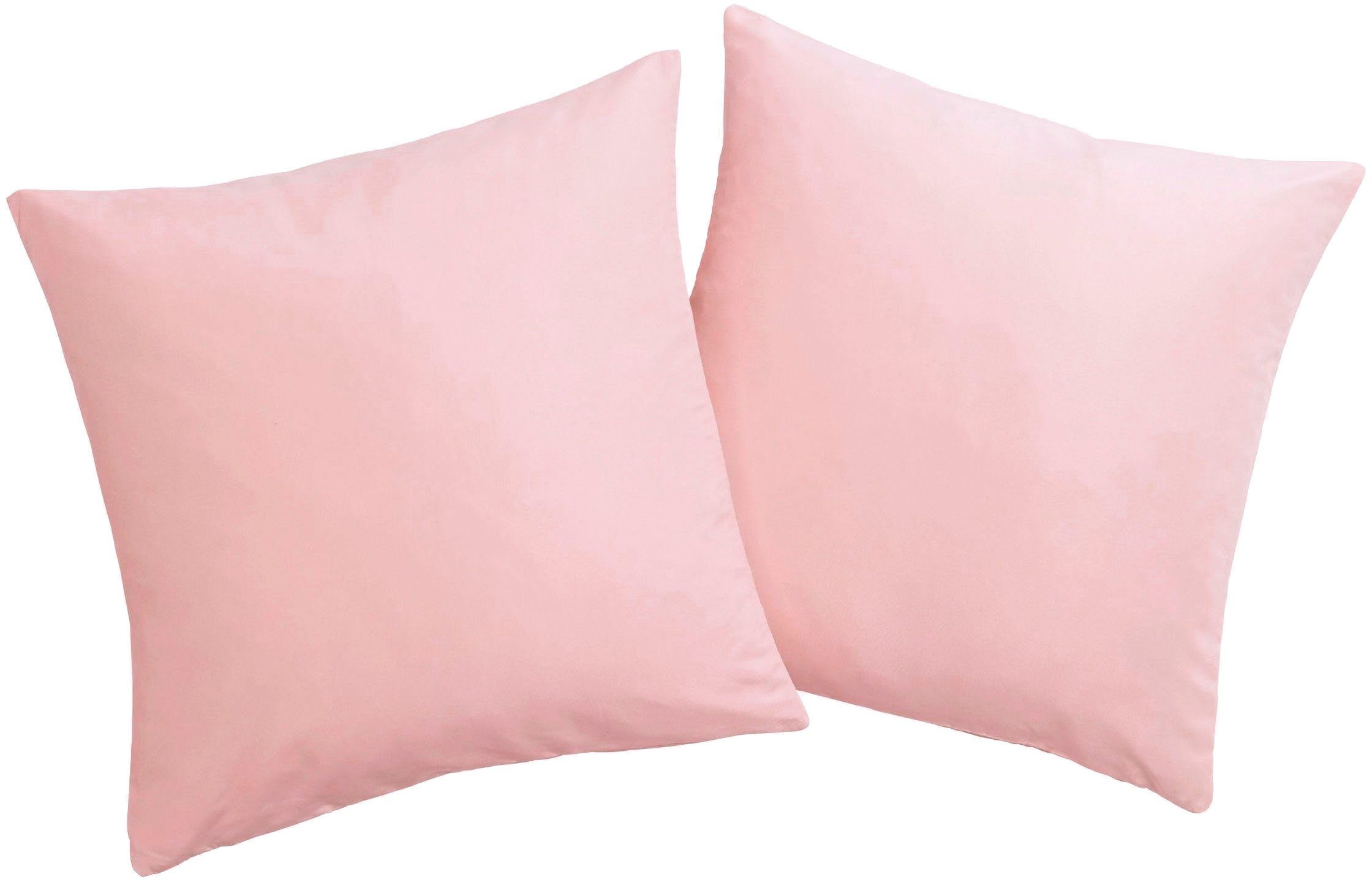OTTO home Dekokissen Parry Microfaser, 2-er Set, unifarben, Kissenhüllen ohne Füllung, mit Reißverschluss
