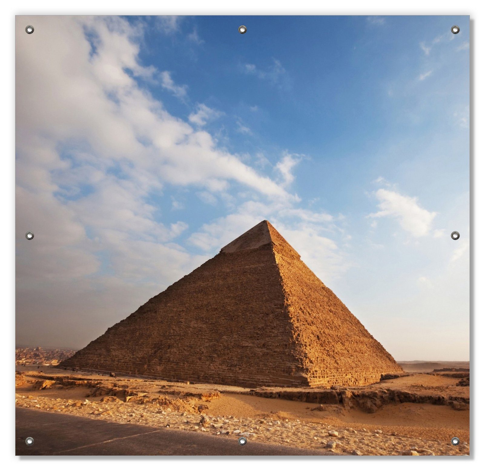 Saugnäpfen, Sonnenschutz in blickdicht, Wallario, Pyramide wiederverwendbar wiederablösbar Alte Ägypten, und mit
