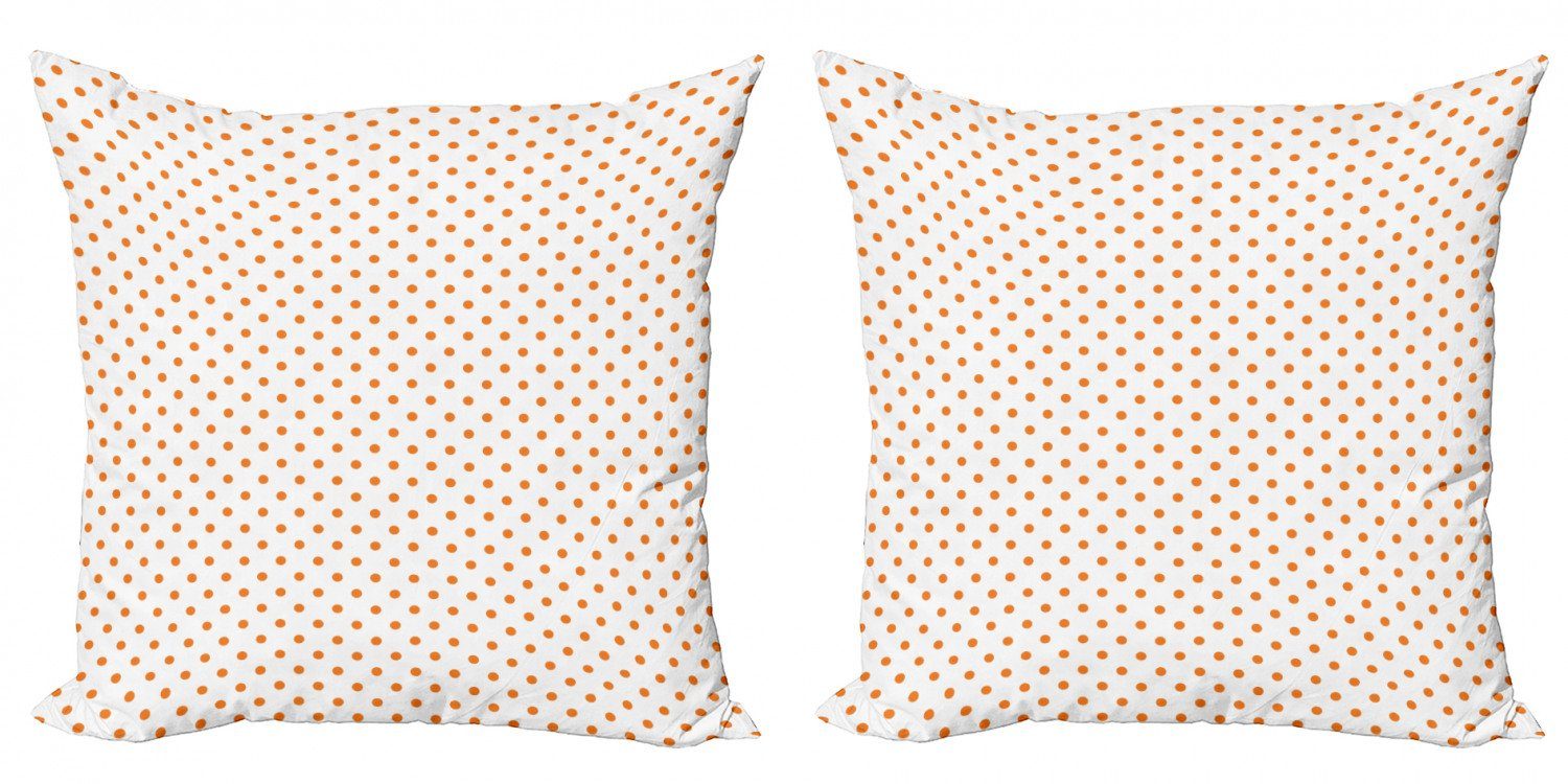 Doppelseitiger Digitaldruck, (2 Kissenbezüge Fliesen-Muster Accent Stück), Spotted Modern Abakuhaus Orange