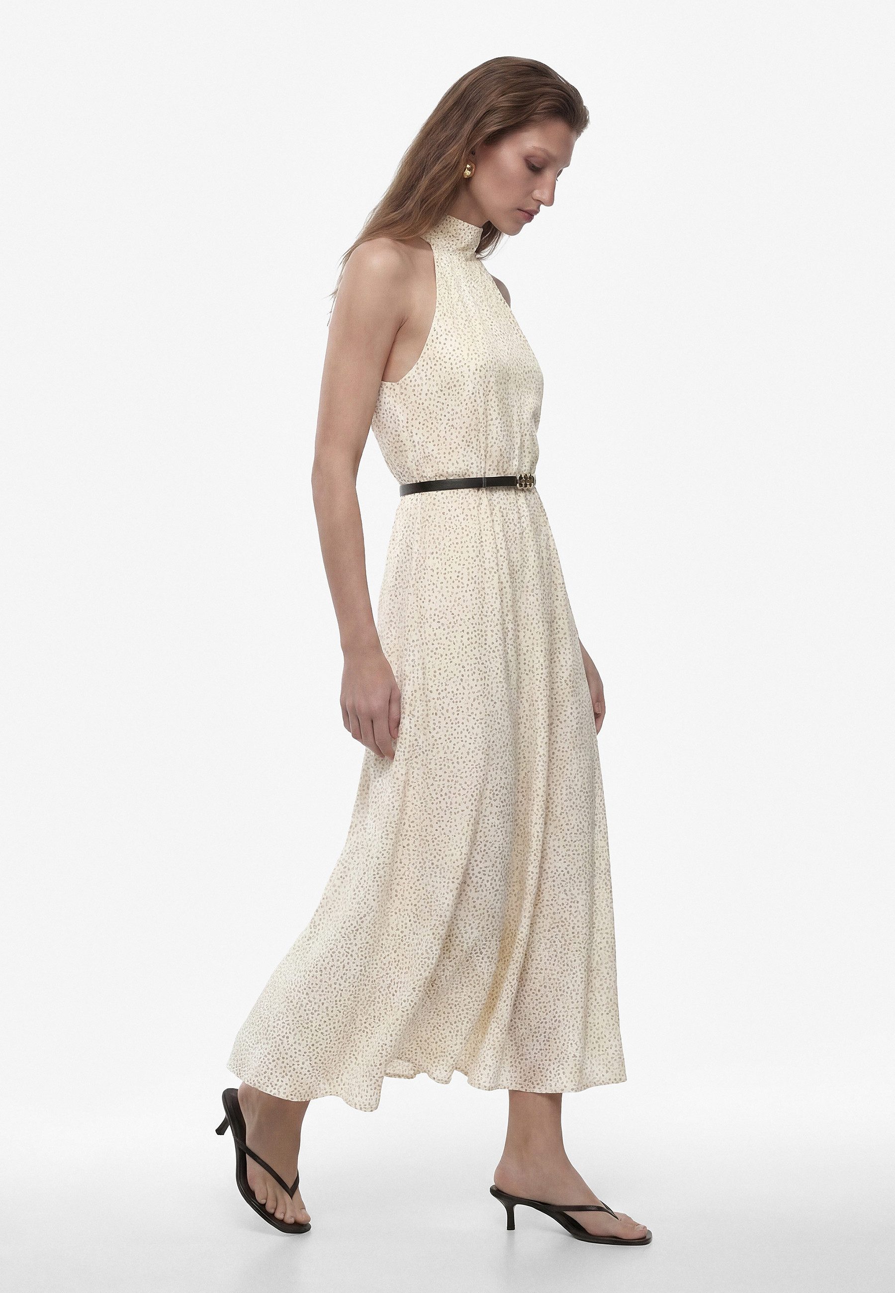 Koton Midikleid Koton Midi-Punkte Ärmelloses Halterneck