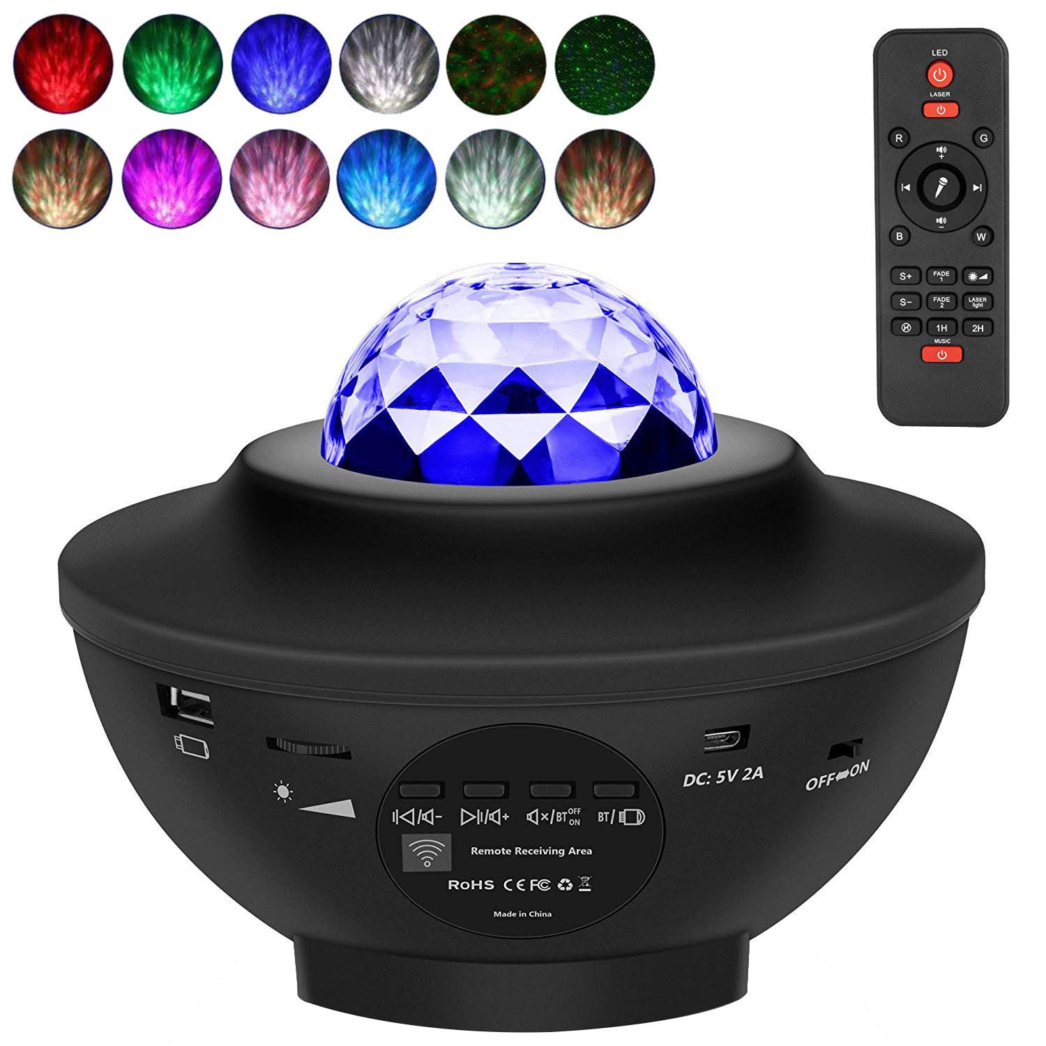 Merry 2024 LED-Sternenhimmel LED Sternenhimmel Projektor,Galaxy Sternenhimmelprojektor, Lampe Sternenhimmel mit Bluetooth/Musik Lautsprecher/Timer