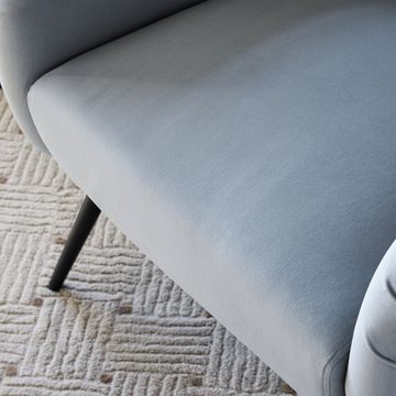 OKWISH Sessel Loungesessel Polstersessel Relaxsessel (Wohnzimmer-Freizeitsessel im modernen Stil, mit Metallbeinarmlehne), mit hoher Rückenlehne, Samtstuhl, Samtstuhl