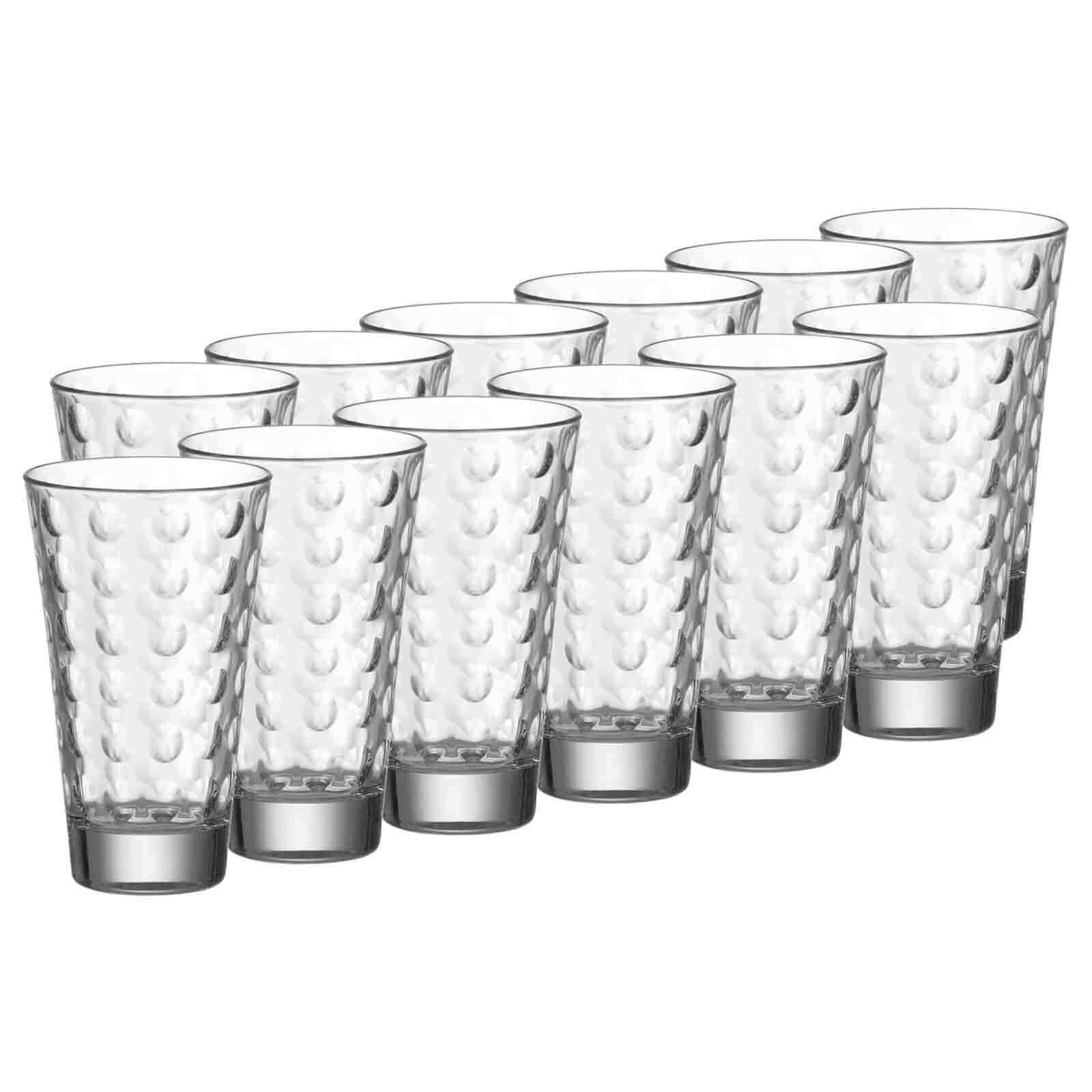 LEONARDO Glas Optic Trinkgläser 300 ml 12er Set, 12-tlg., Glas