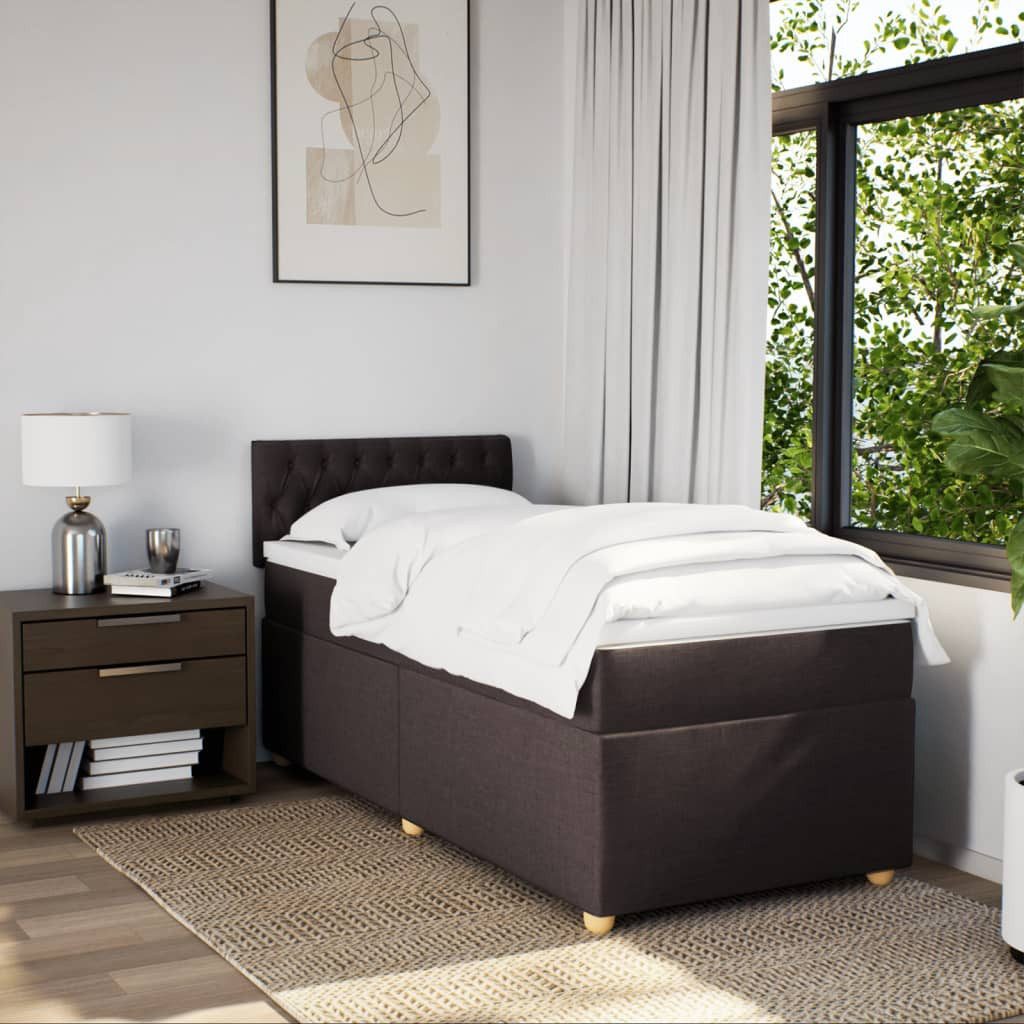 vidaXL Bett Boxspringbett mit Matratze Dunkelbraun günstig online kaufen