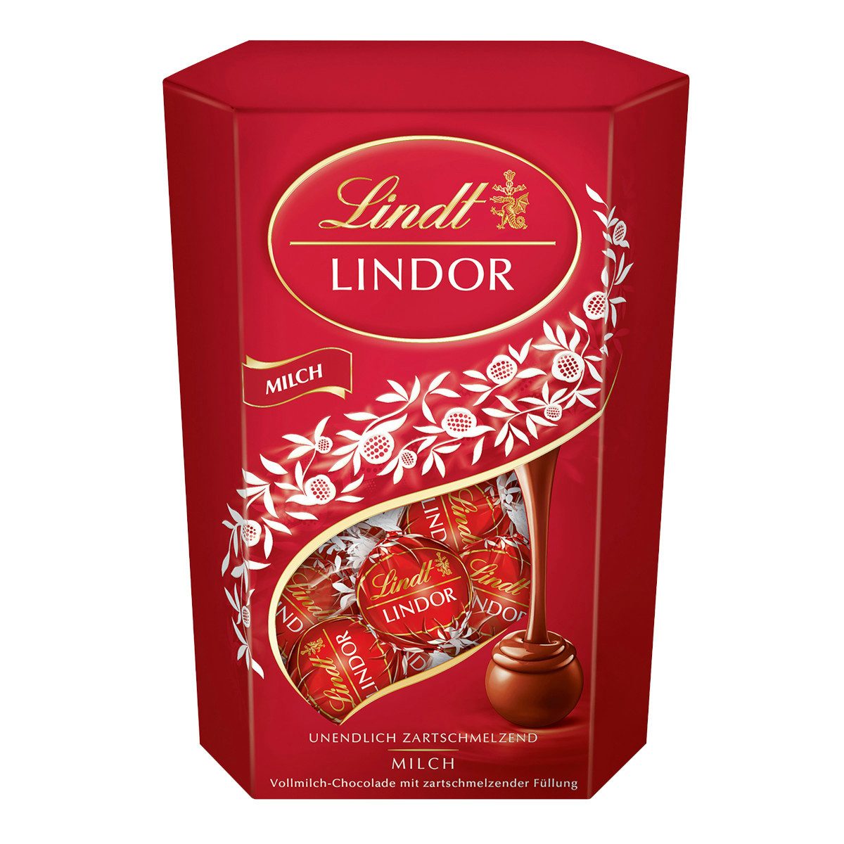 LINDT Schokolade, Lindt Lindor Cornet Milch mit zartschmelzender Füllung Packung 500g